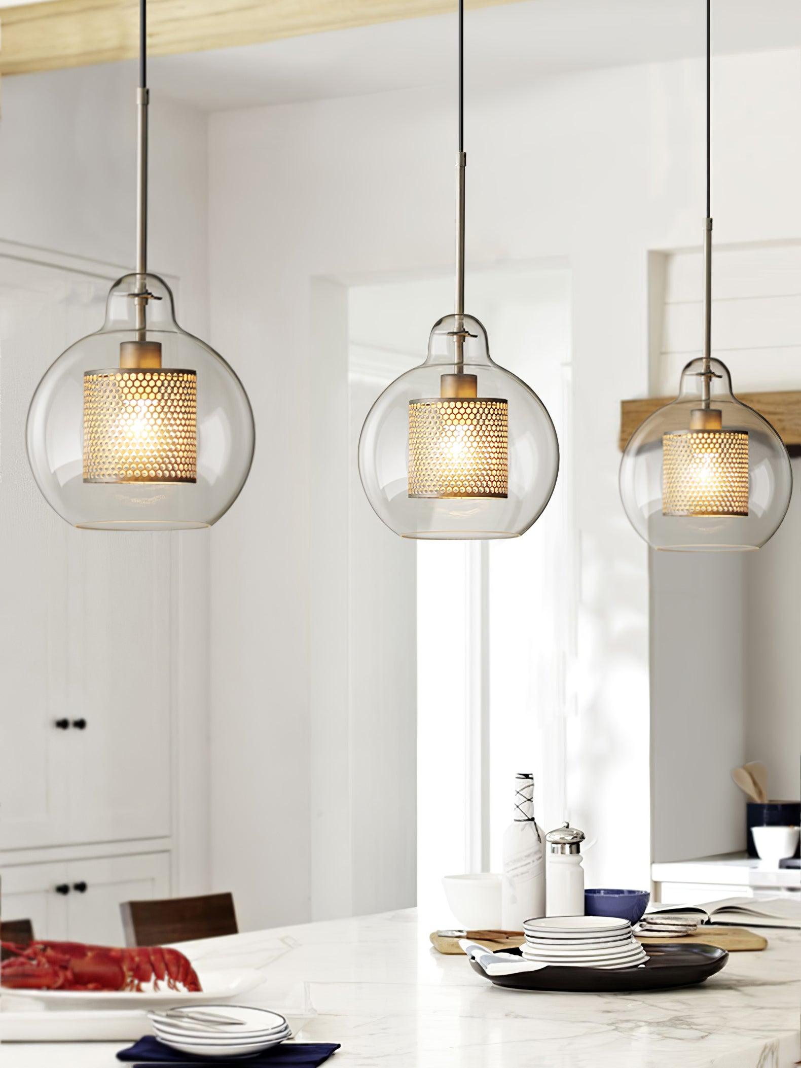 Elegant Chiswick Glass Pendant Light - Modern Ceiling Lighting Fixture for Dining Room, Kitchen Island & Bedroom Decor