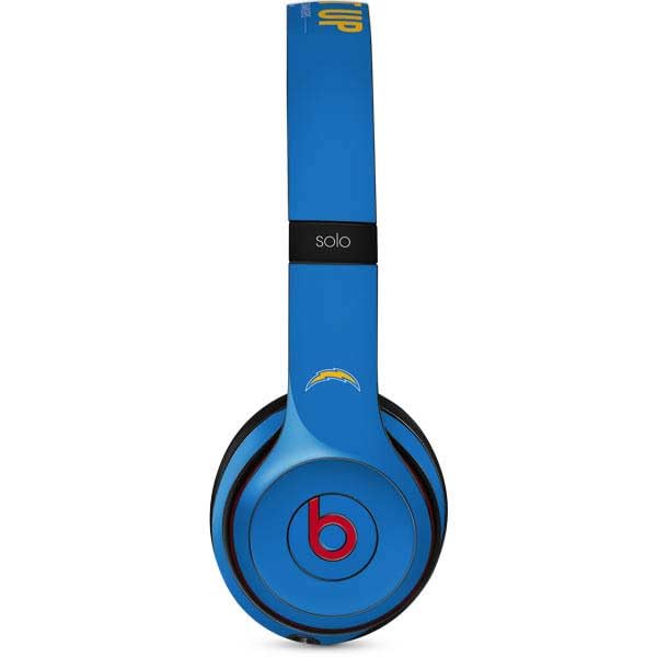 Officially Licensed NFL Los Angeles Chargers Team Motto Skin for Beats Solo 3 Wireless Headphones - Durable Vinyl Decal Wrap - Perfect for Sports Fans, Gym Workouts & Travel