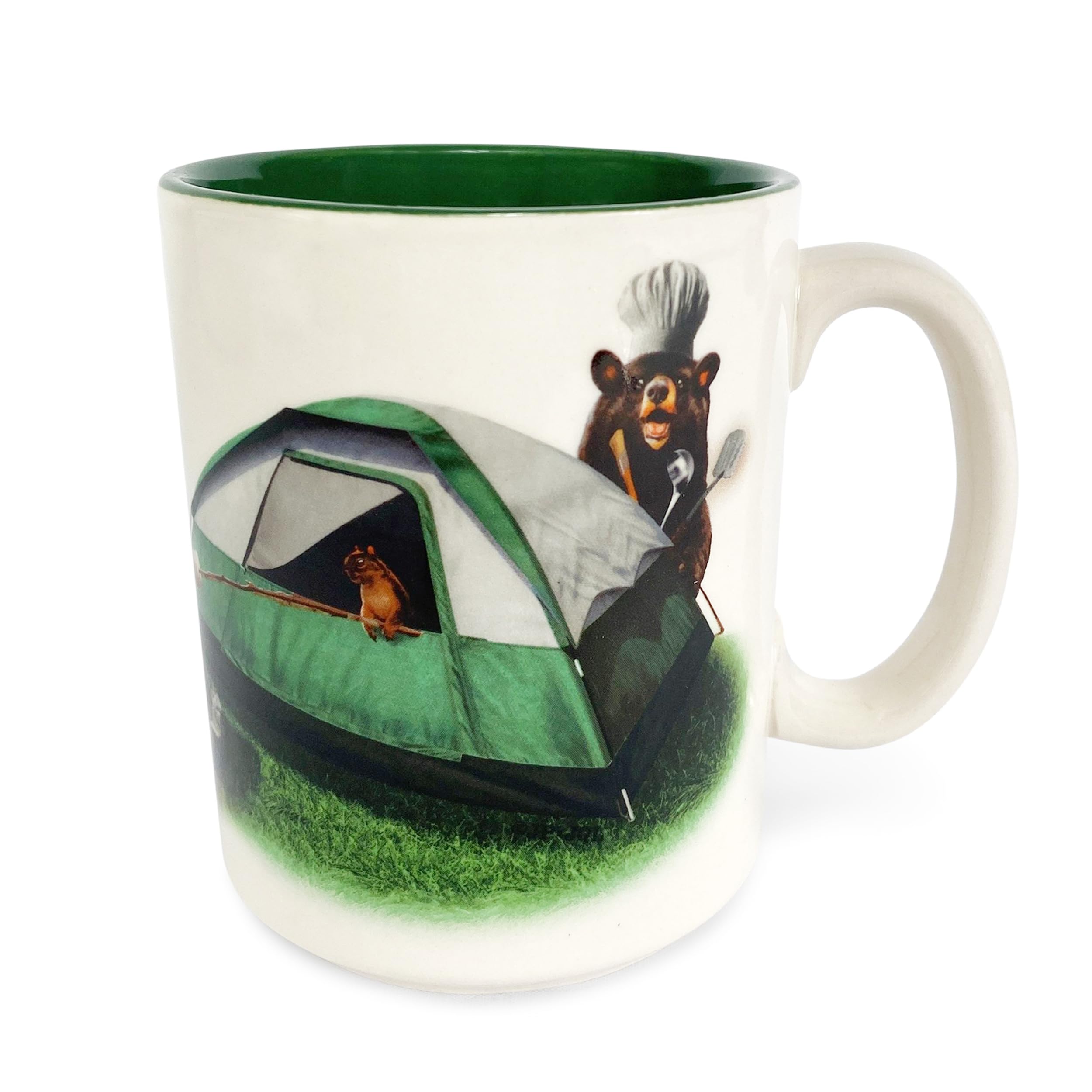 Rivers Edge Products 16 Oz Ceramic Coffee Mug with Handle - Perfect for Espresso, Latte, Tea - Ideal for Camping, Hiking, Picnics & Home Use