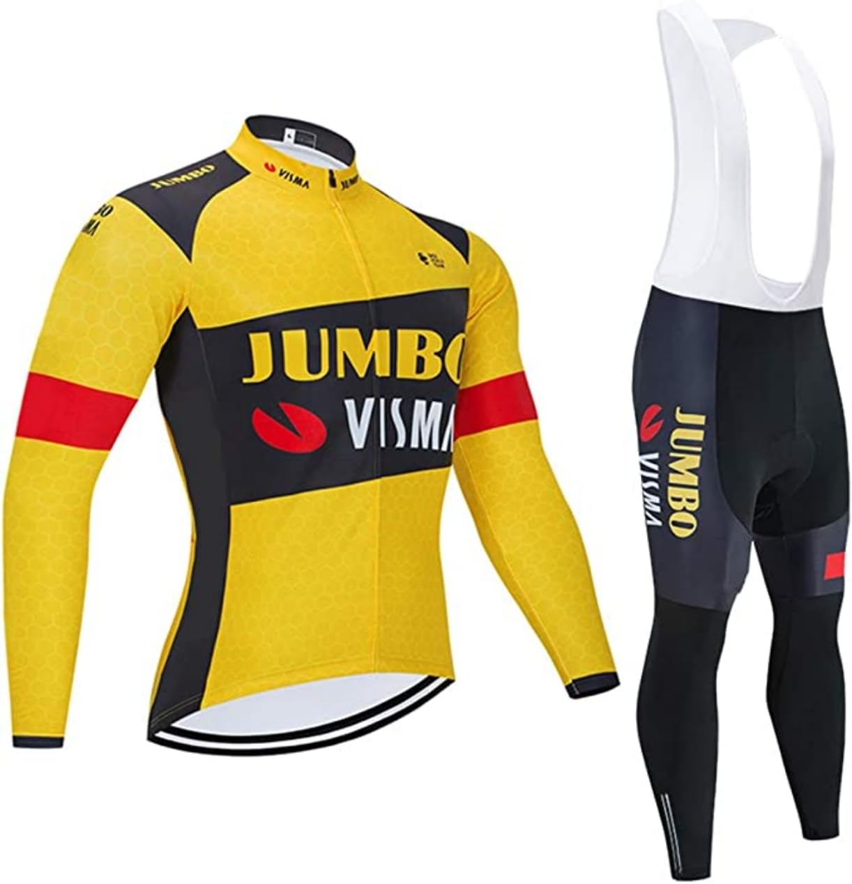**Men's Long Sleeve Cycling Jersey & Bib Pants Set - Breathable, Moisture-Wicking Bike Clothing for Road & Mountain Biking - Perfect for Training, Racing & Outdoor Sports**