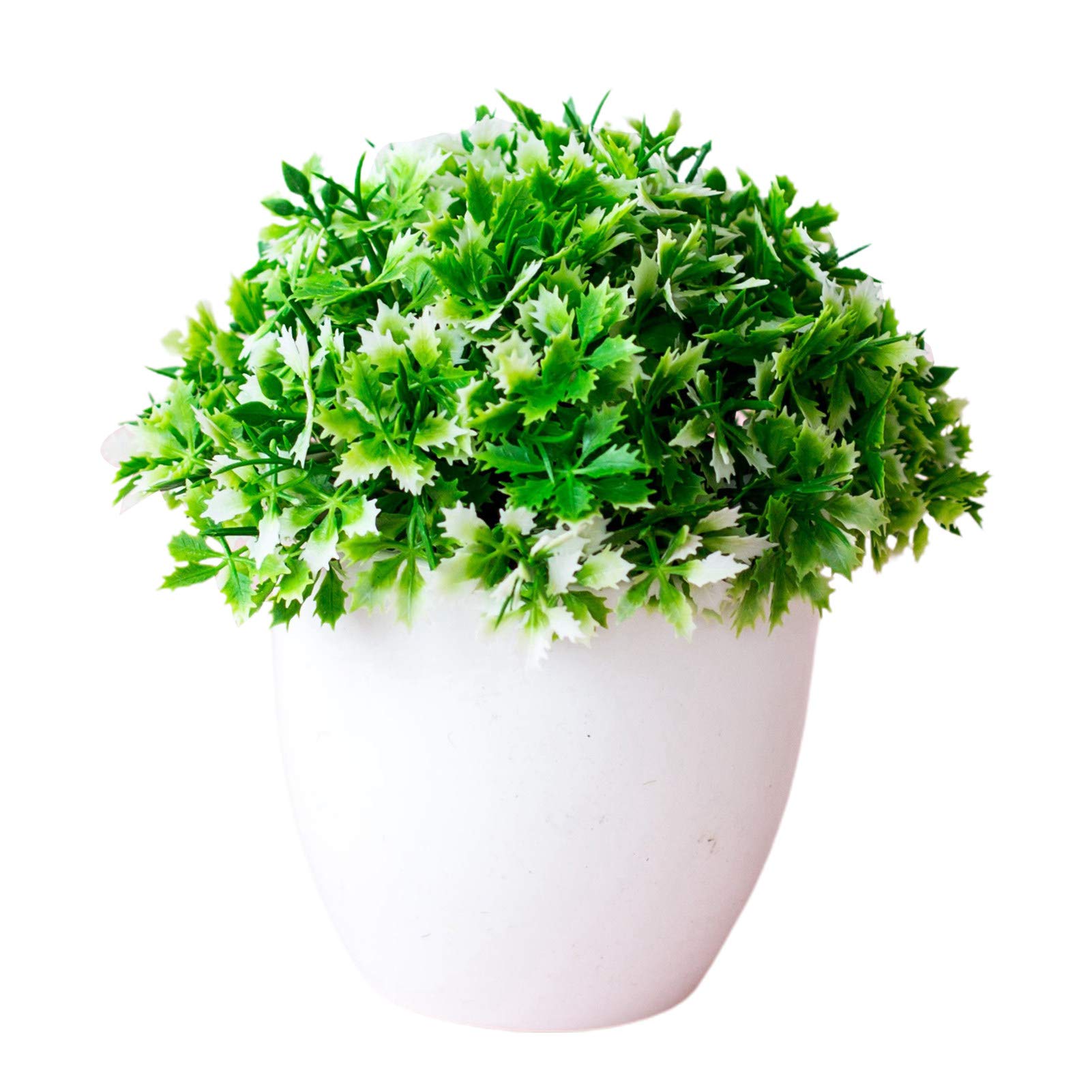 Artificial Pine Tree & Jasmine Bonsai - Realistic Fake Plants for Home Decor, Office Desk, Wedding Centerpieces - Green & White Simulation Potted Flowers (Set of 2) - Perfect for Living Room, Bedroom & Indoor Decorations