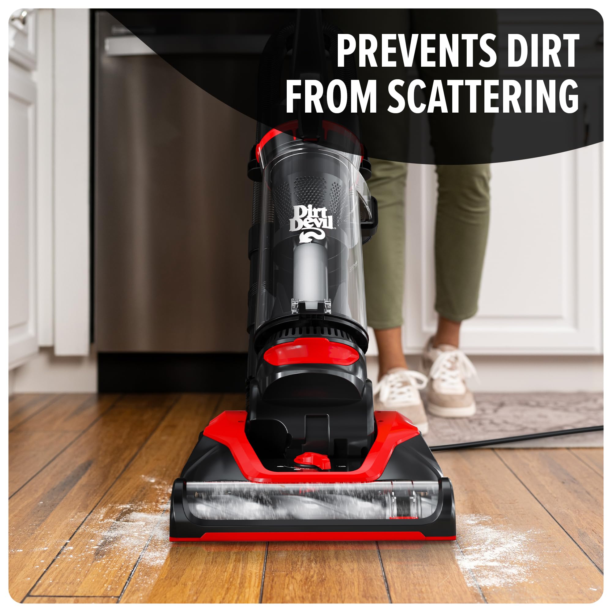**Dirt Devil Multi-Surface Extended Reach+ Upright Bagless Vacuum Cleaner for Carpet & Hard Floors - Powerful, Lightweight, Corded Home Vacuum - Ideal for Pet Hair, Stairs & Tight Spaces**