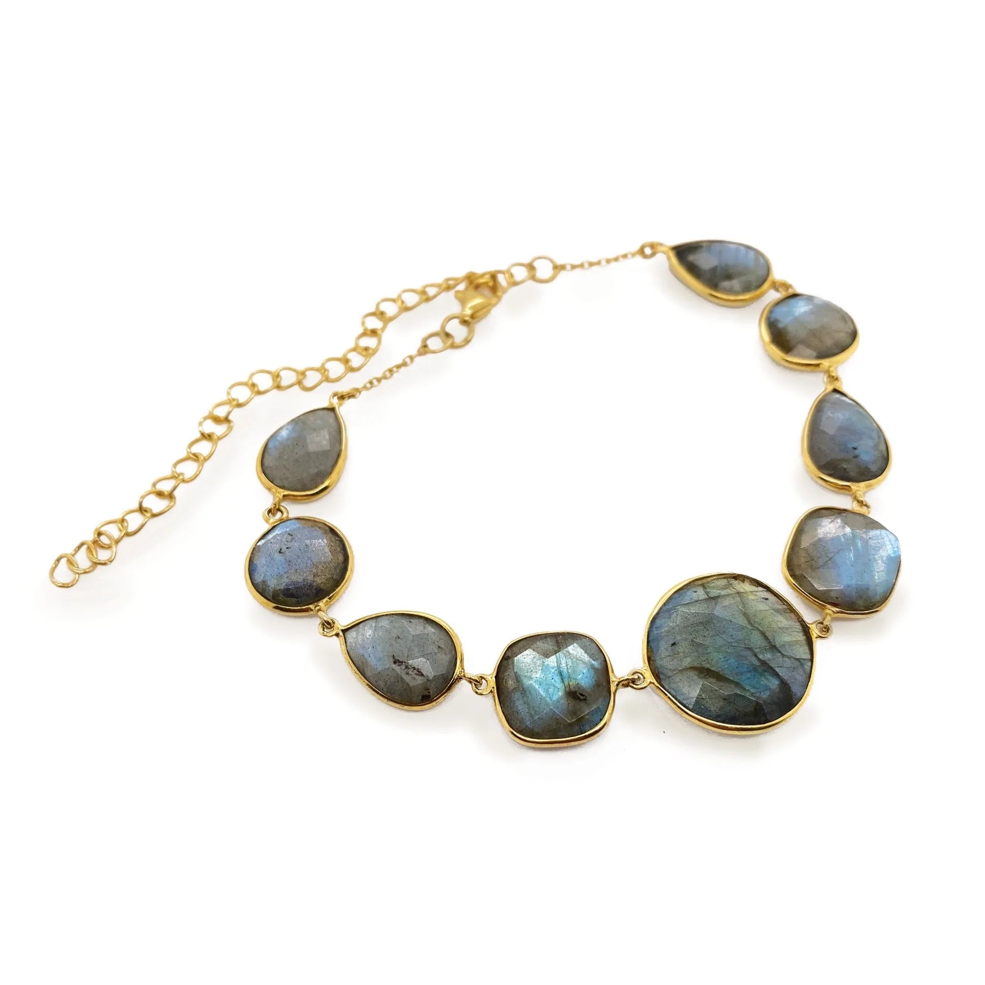 Labradorite Gemstone Bracelet Riviera - Healing Crystal Jewelry for Women | Spiritual Energy & Chakra Balancing | Perfect for Meditation, Yoga & Everyday Wear