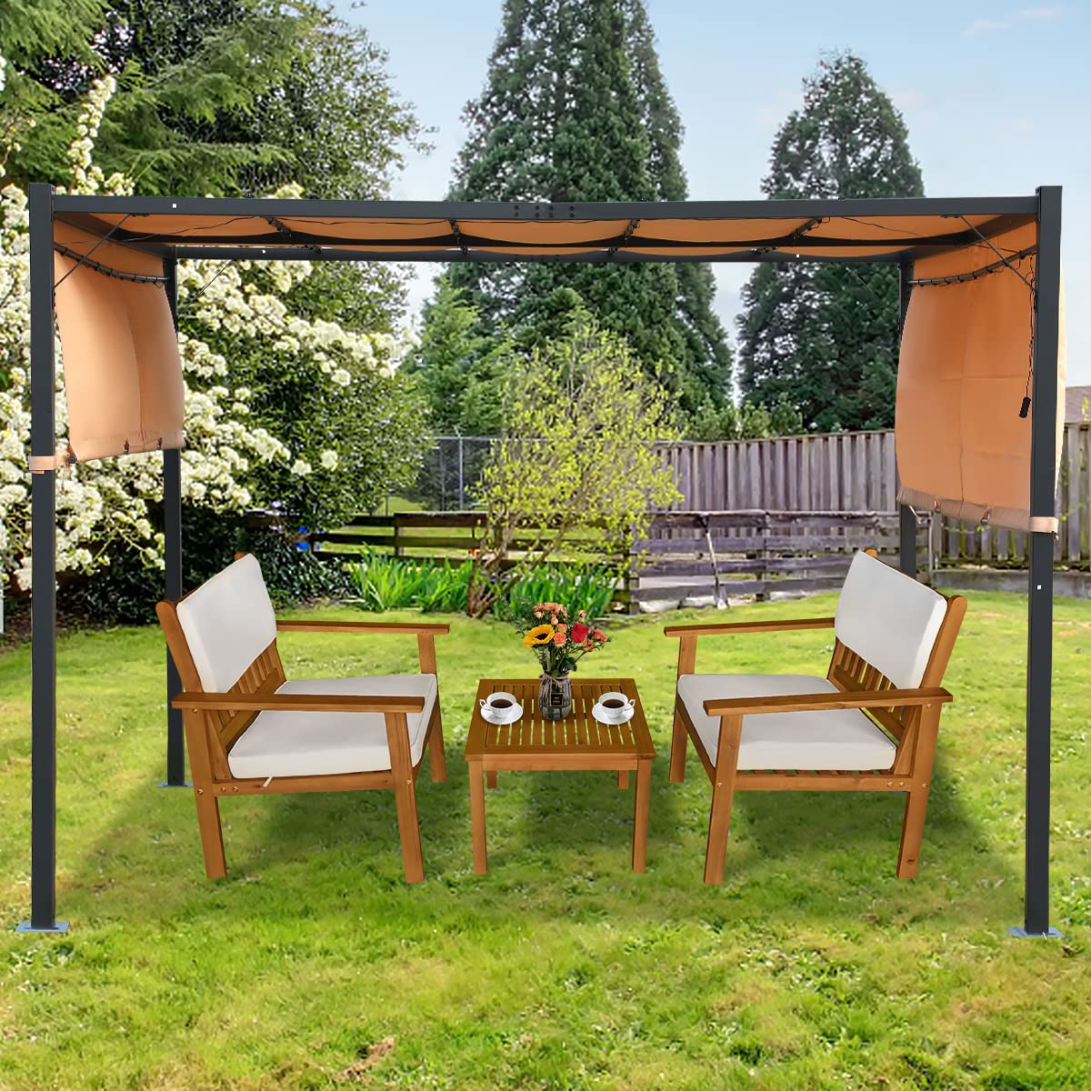 Dkelincs 3-Piece Acacia Wood Outdoor Bistro Set - Patio Table & Teak Chairs for Garden, Backyard, Poolside, Balcony - Perfect for Dining, Relaxing & Entertaining Outdoors