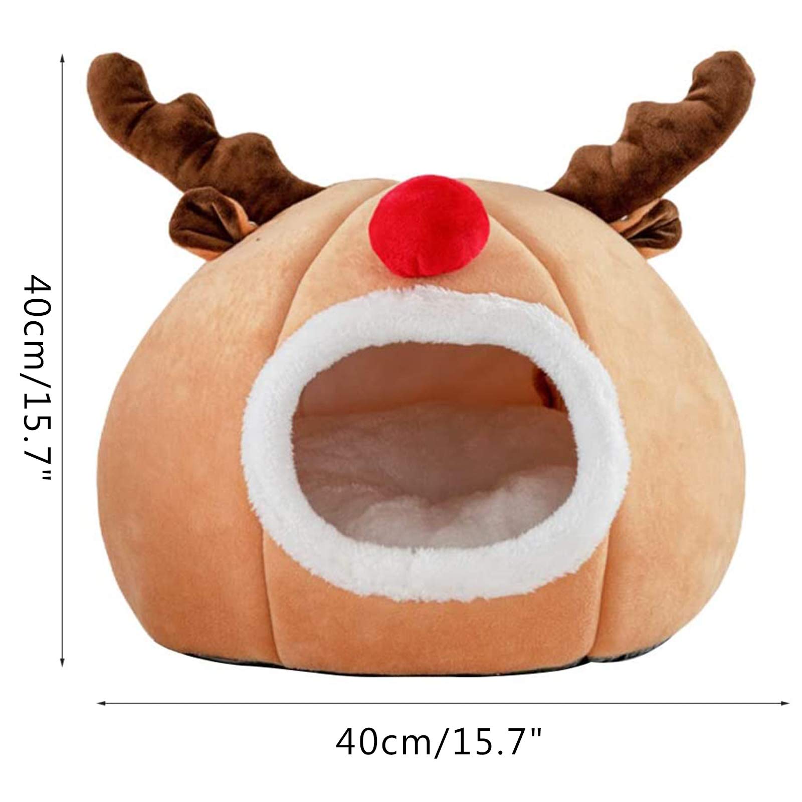 Luxury Soft Plush Cat Cave Bed for Small Dogs & Cats - Warm Cozy Pet Tent House for Puppies & Kittens | Indoor Pet Sleeping Bag for Winter, Christmas Gift for Pets