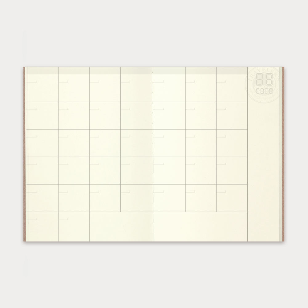 TRAVELER'S Notebook Refill - Passport Size 006 Free Diary (Monthly Planner) | Perfect for Travel Journaling, Daily Planning & Creative Writing
