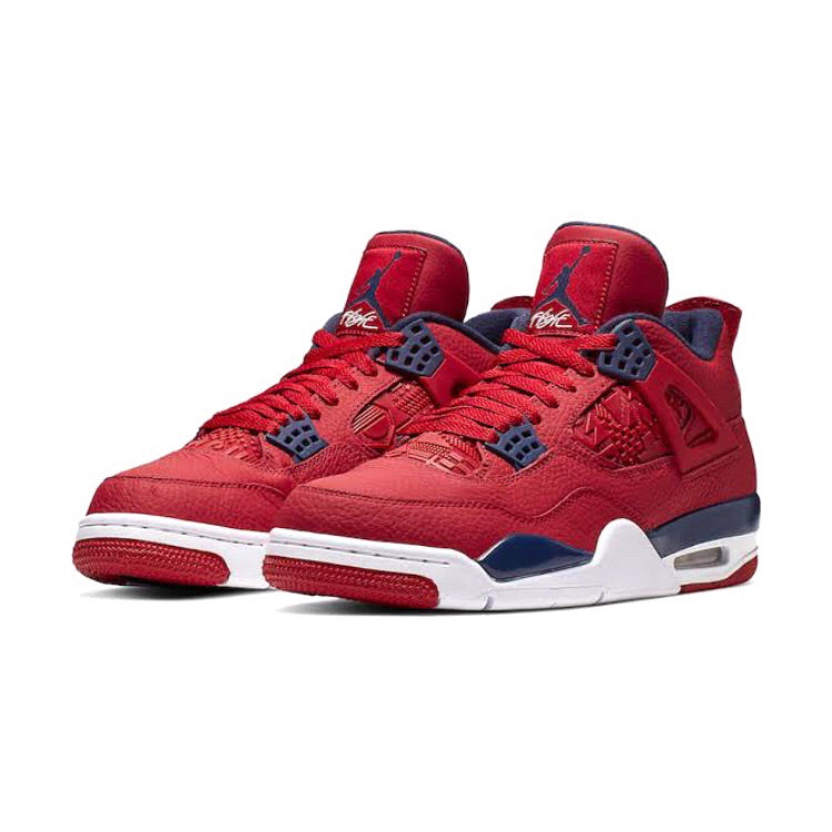 Air Jordan 4 Retro Basketball Shoes - FIBA University Red & White Colorway - Men's High-Top Sneakers for Streetwear & Court Performance