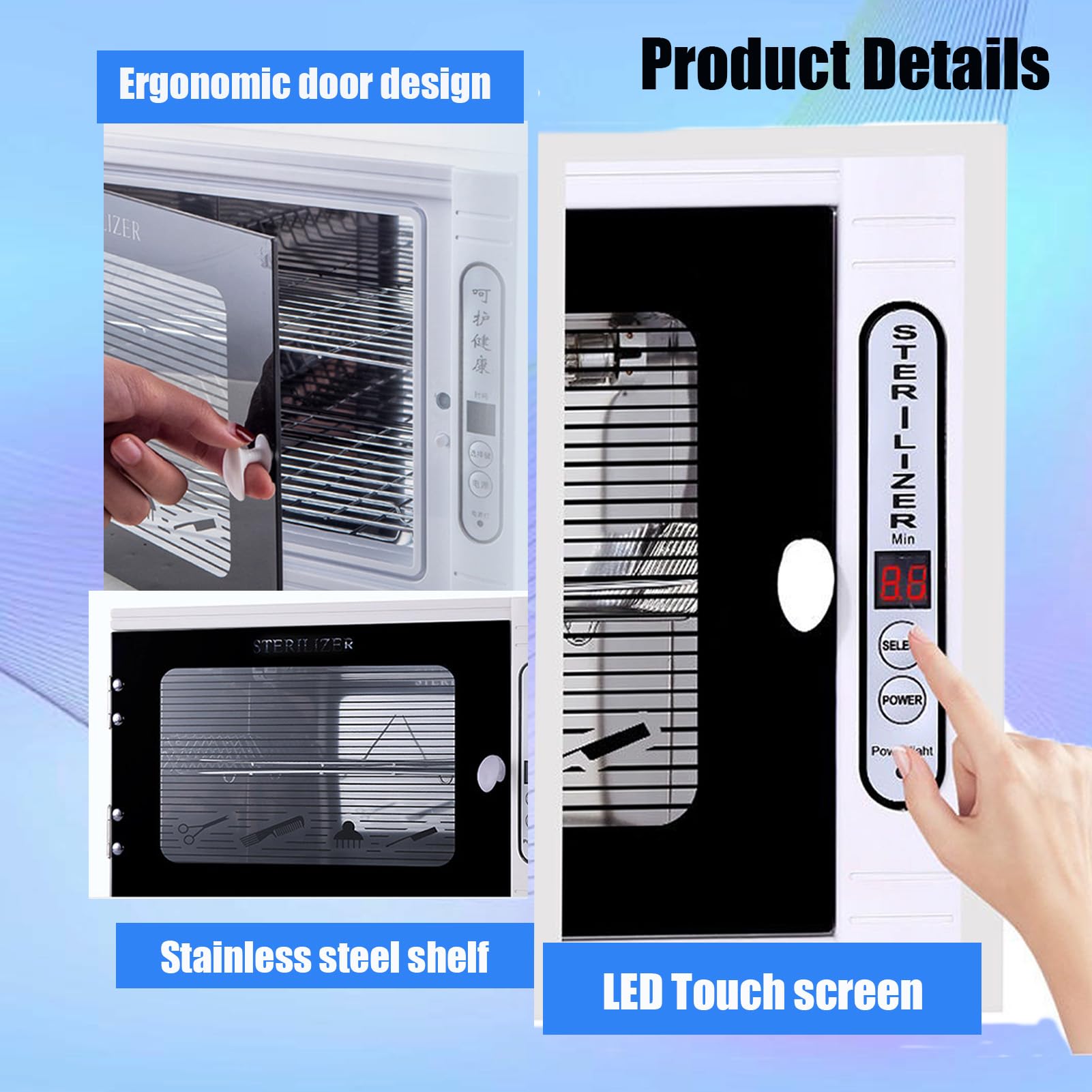 12L Large Capacity UV Sterilizer Box with LED Display Timer - Professional Sterilization Cabinet for Home, SPA, Salon, Manicure & Barber Tools - Perfect for Disinfecting Nail Files, Combs, Scissors & Beauty Accessories