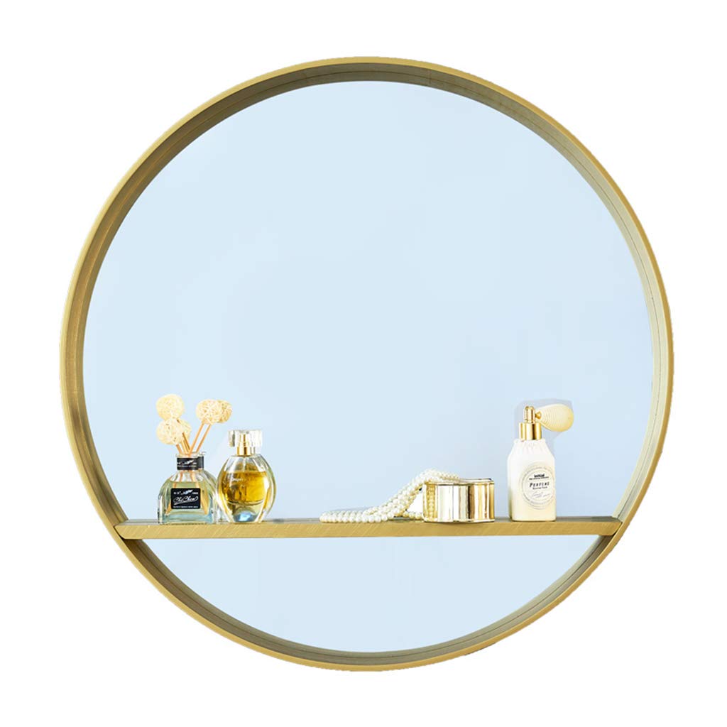 Modern Round Accent Mirror with Shelf - 23.6