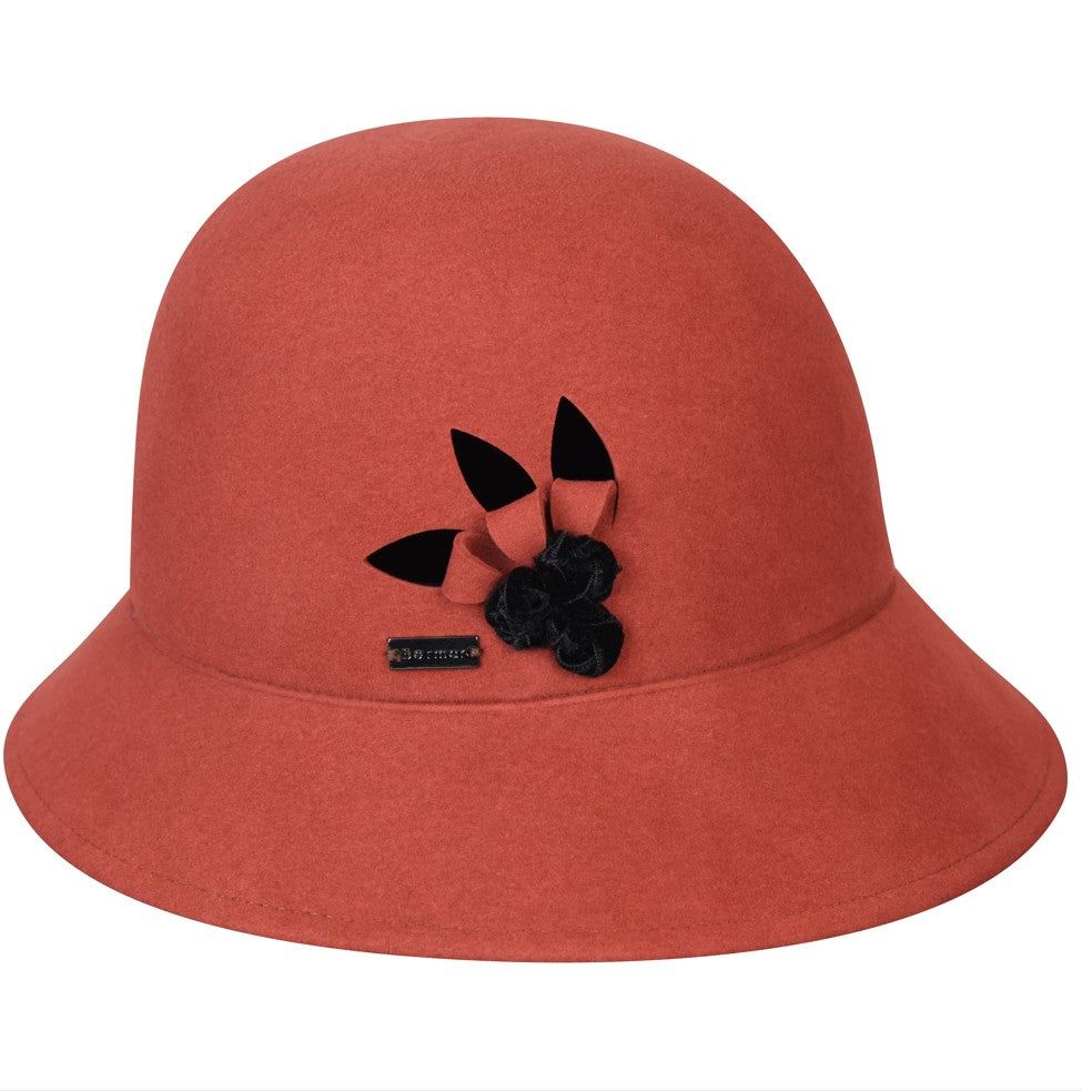 Betmar Joelle Litefelt Cloche Hat - Elegant Women's Winter Wool Felt Hat with Brim, Vintage Style for Outdoor, Church, and Special Occasions