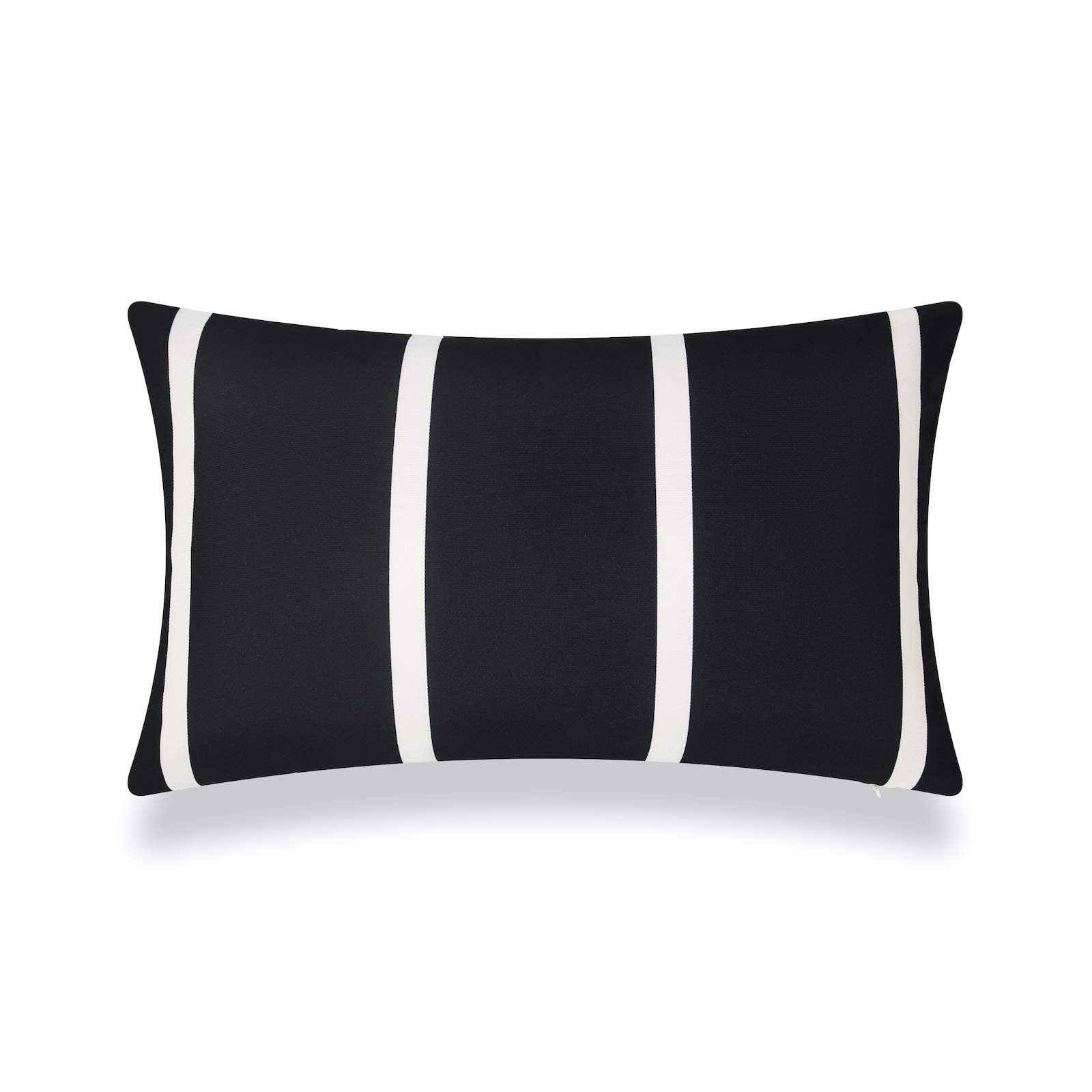 Hofdeco Black Wide Striped Lumbar Pillow Cover 12