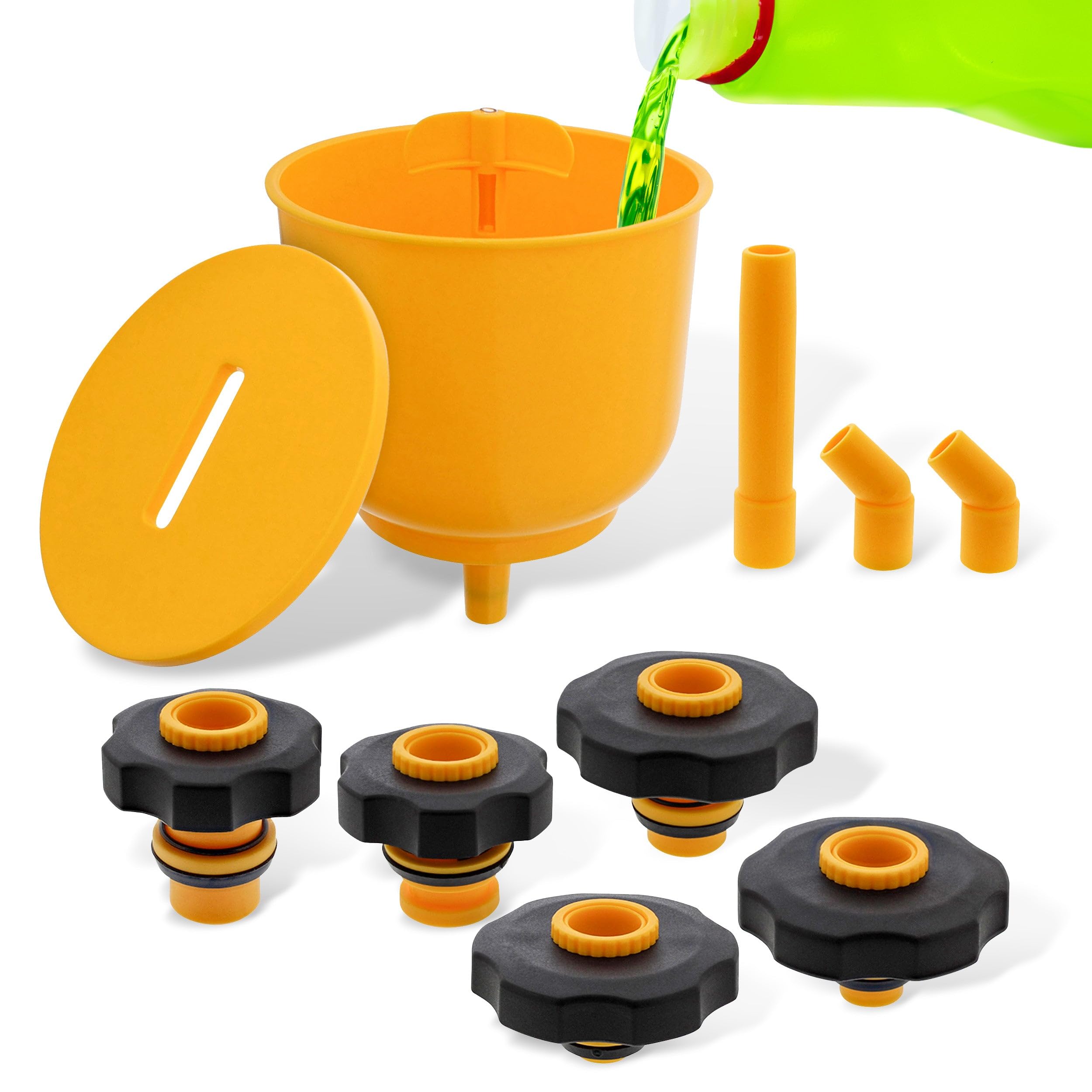 ABN Coolant Funnel Kit - Spill-Free Radiator Funnel for Easy Auto Coolant Flush & Fill | Perfect for DIY Car Maintenance & Professional Auto Repair Shops