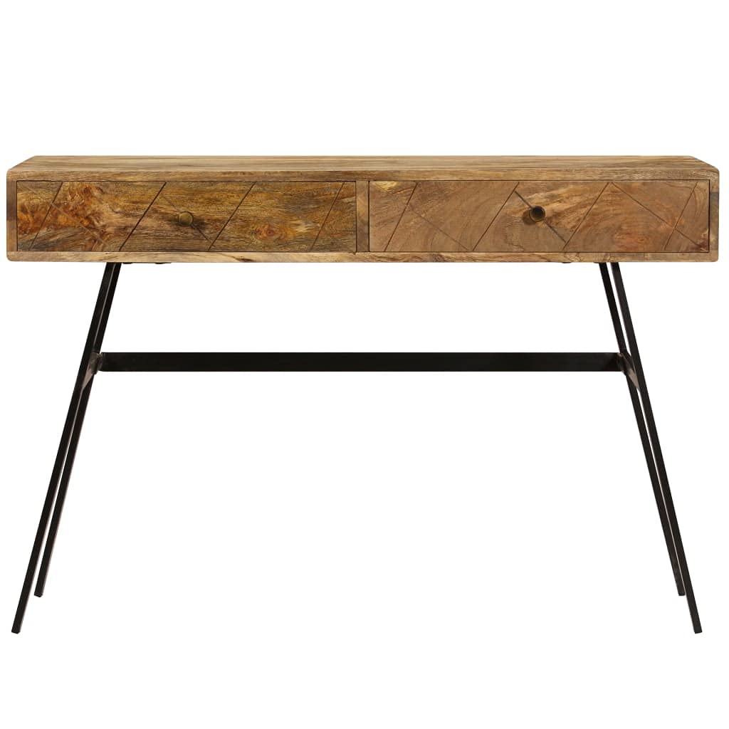 CHARMMA Solid Mango Wood Writing Desk with 2 Drawers - 43.3
