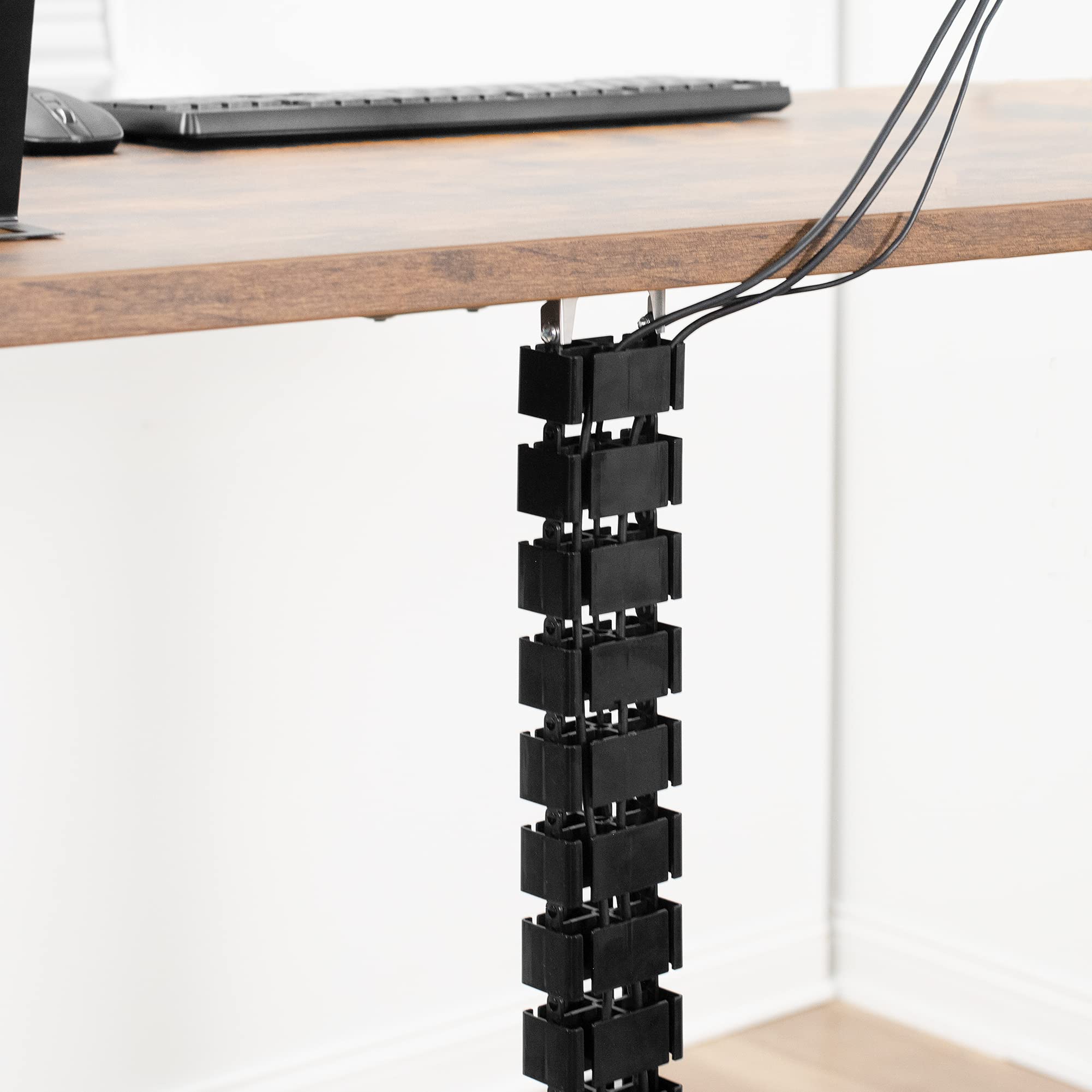 VIVO Under Desk Cable Management Kit - Adjustable 4-Port Wire Organizer for Home Office, Black (DESK-AC01C) | Perfect for Computer, Monitor & TV Cord Organization Under Workstations