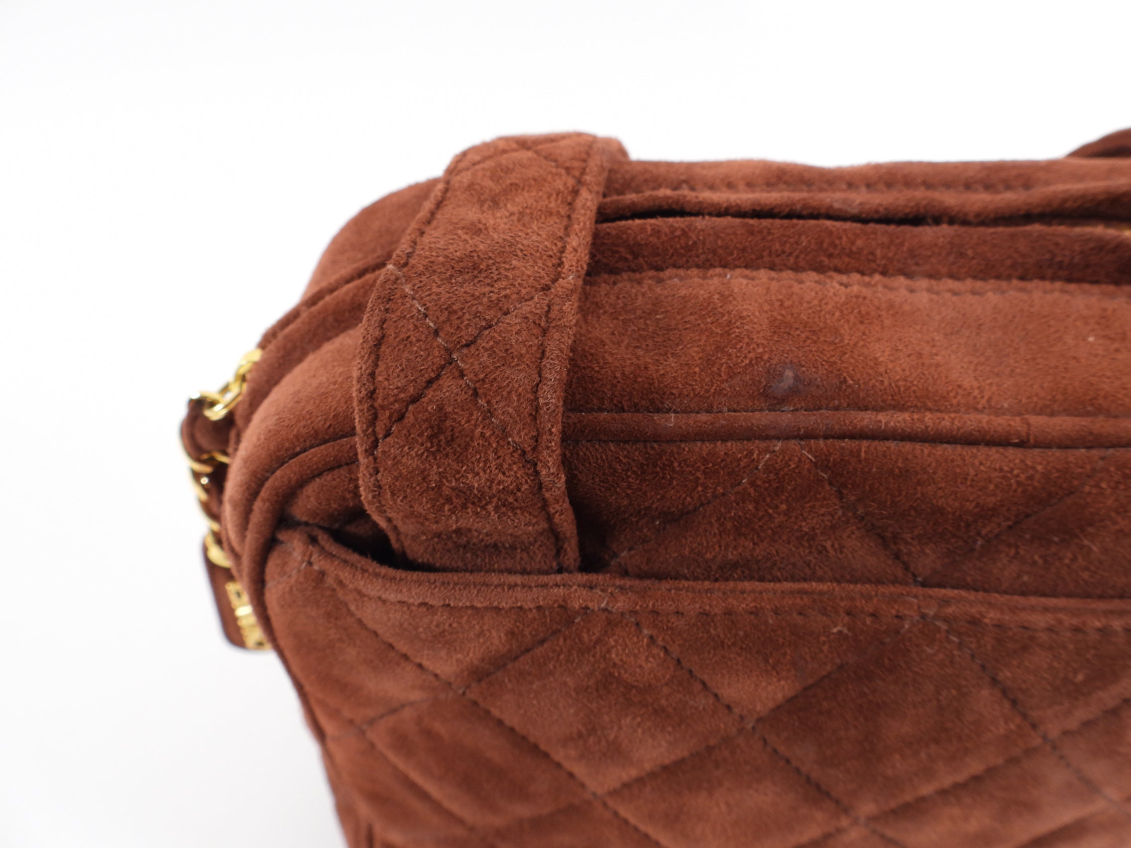 Vintage Chanel 1996-1997 Brown Suede CC Logo Top Handle Bag - Luxury Shoulder Purse for Women, Perfect for Date Night & Special Occasions