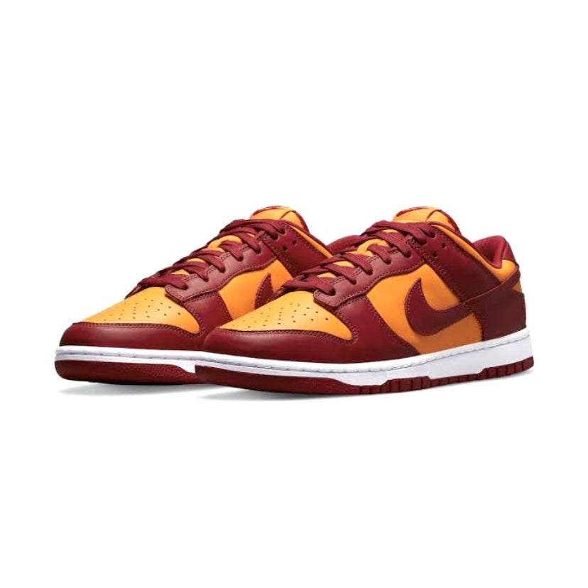 Nike Dunk Low Retro Men's Shoes - Midas Gold, Tough Red & White Colorway | Casual Sneakers for Streetwear & Everyday Fashion