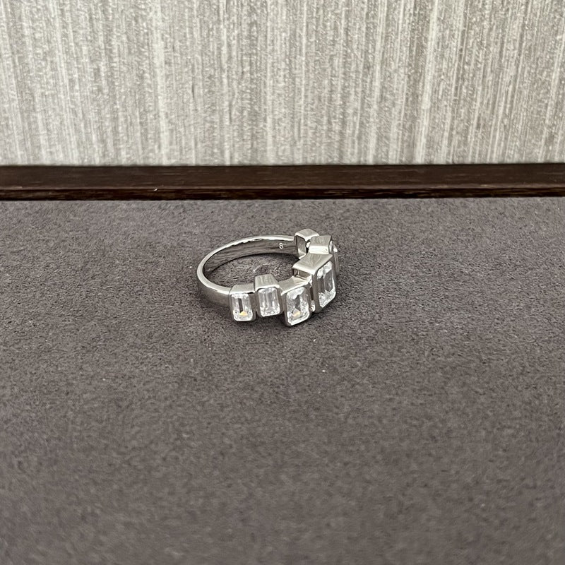 925 Sterling Silver Glacier Irregular Sugar Cube Statement Ring - Elegant Jewelry for Women, Perfect for Parties, Weddings & Everyday Wear