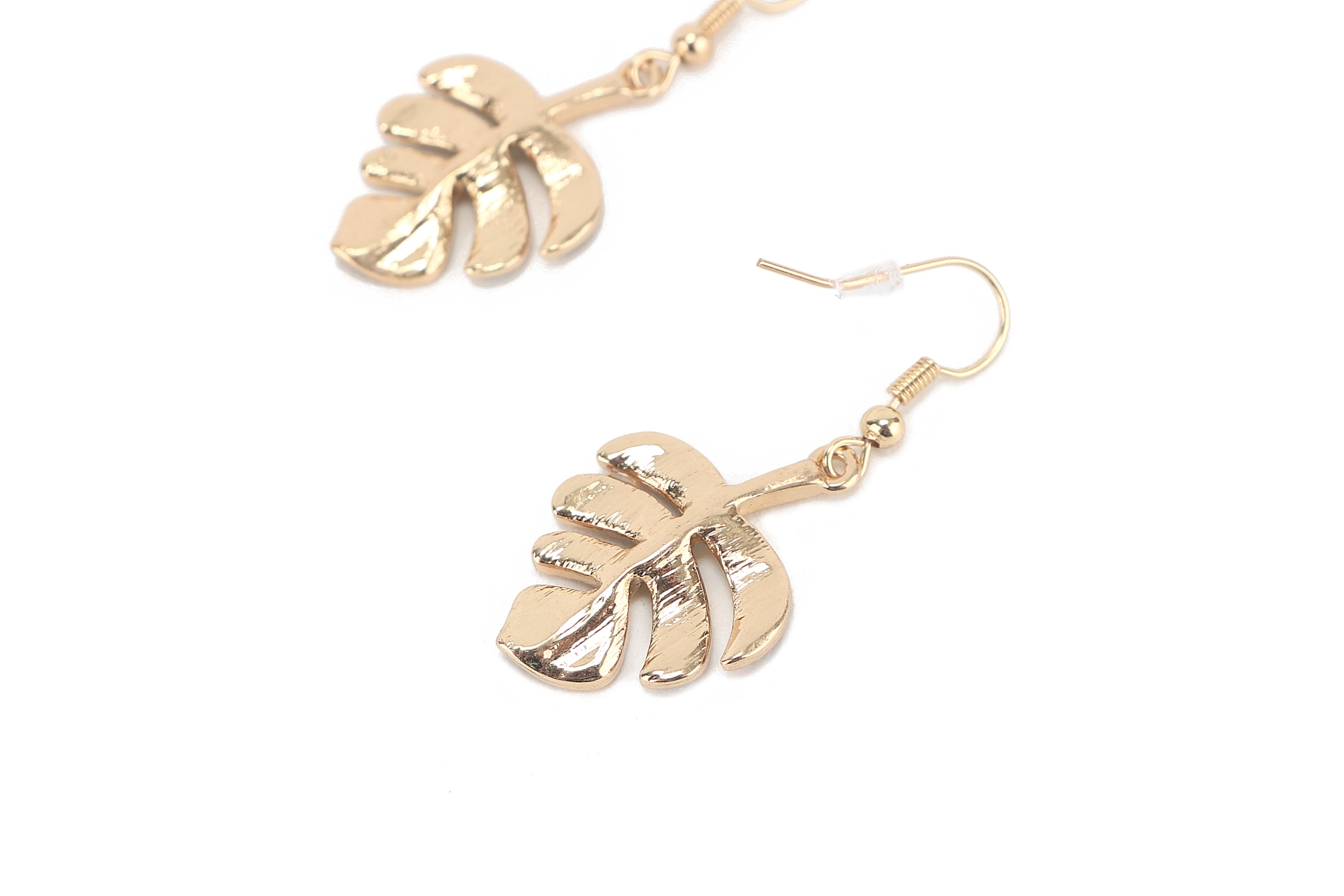 Makamae Monstera Leaf Gold Earrings for Women - Trendy Boho Jewelry for Everyday Wear & Special Occasions