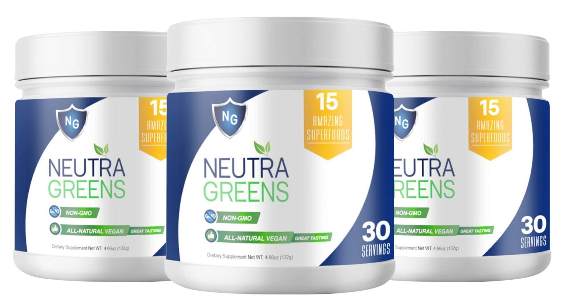 Neutra Greens Superfood Powder - 3 Pack | Organic Greens Supplement for Detox & Energy Boost | Perfect for Smoothies, Juices & Daily Wellness