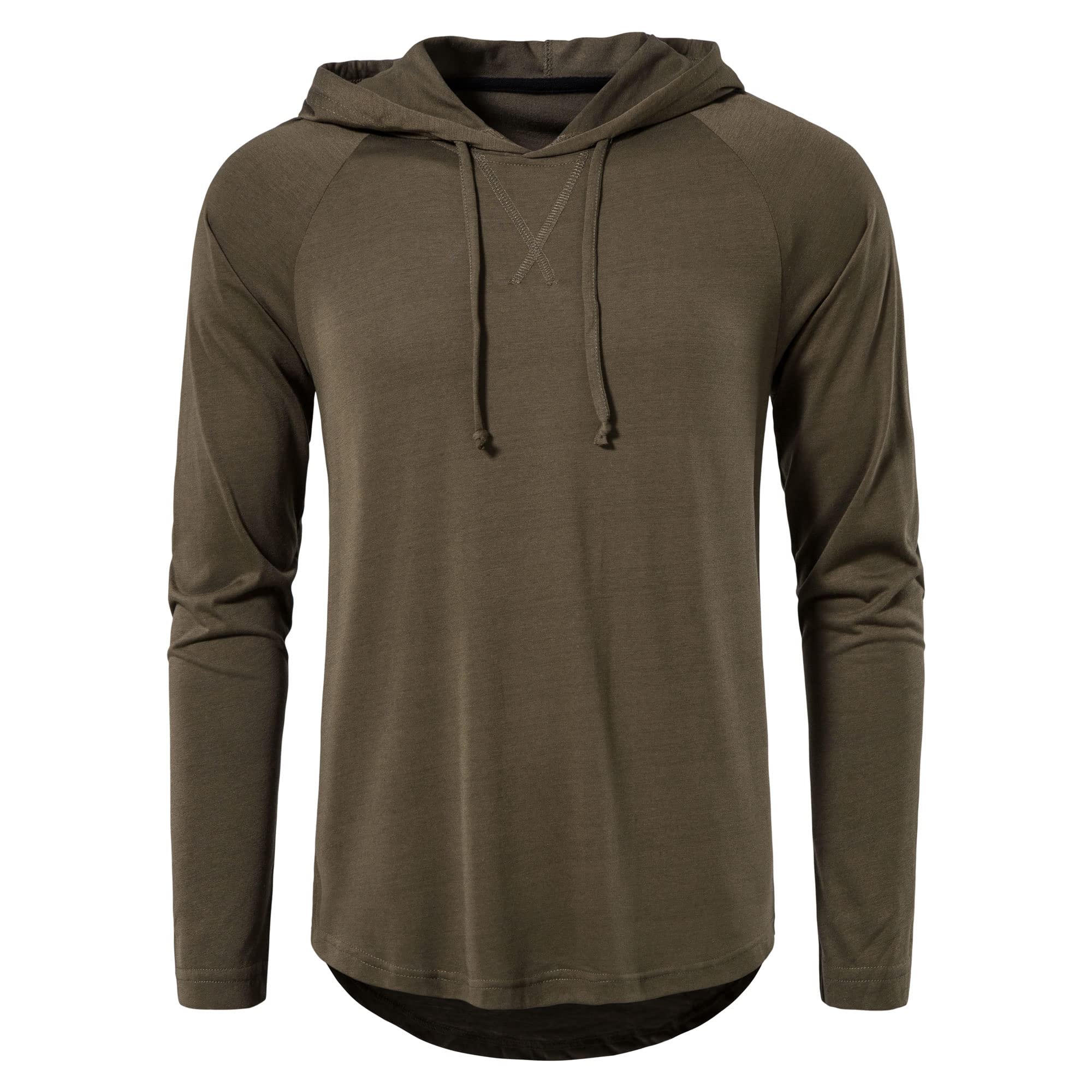 MUSE FATH Men's Long Sleeve Athletic Performance Lightweight Hoodie Sweatshirt - Breathable Workout Hoodie for Running, Gym & Outdoor Activities