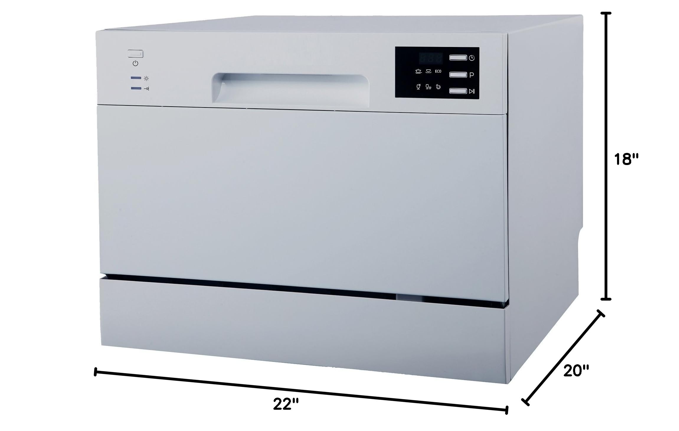 Energy Star Certified Countertop Dishwasher with Delay Start & LED Display - Compact Silver Portable Dishwasher for Apartments, RVs, Dorms & Small Kitchens