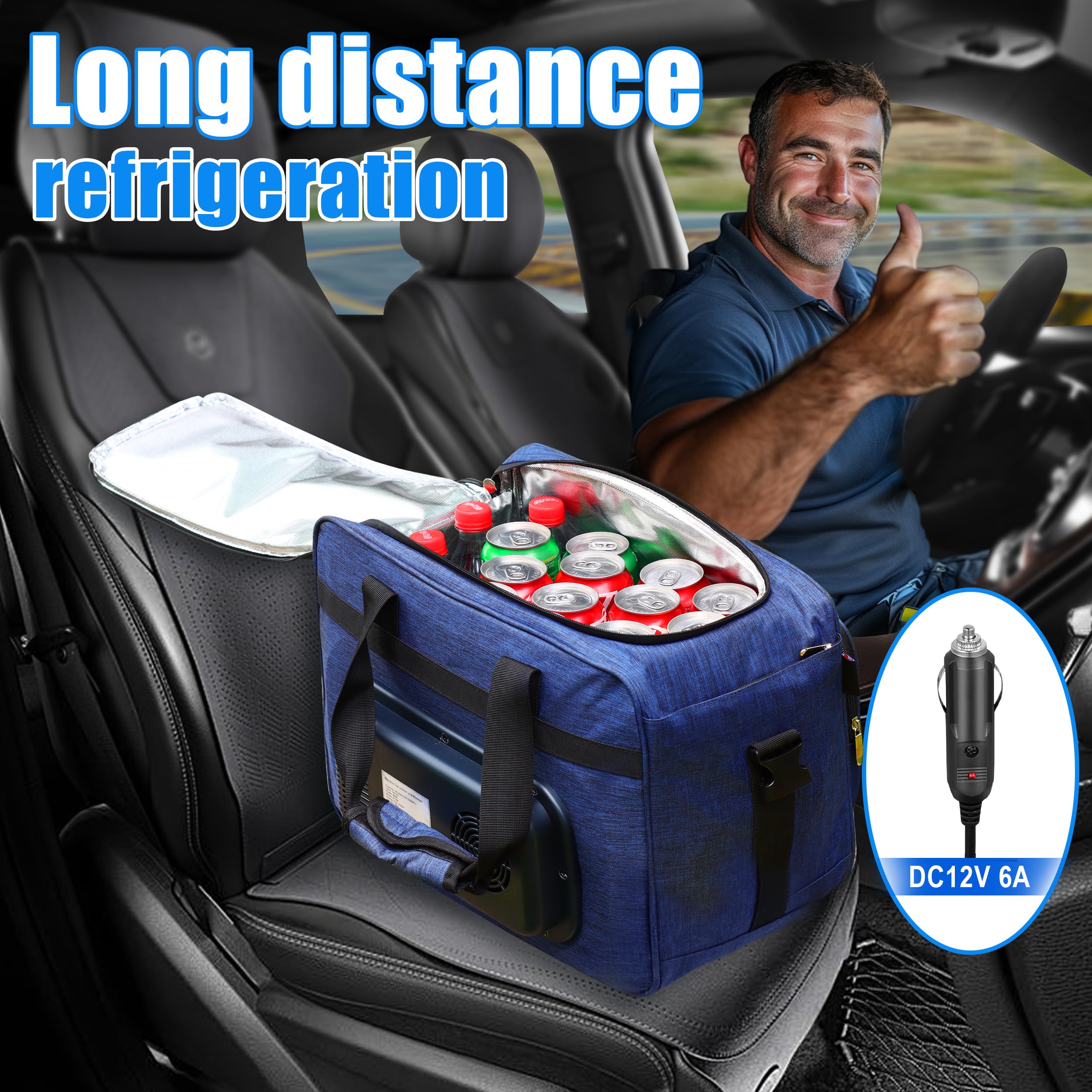 12V 26-Quart Portable Electric Cooler and Warmer - USB Car Fridge for Truck, SUV & Road Trips | Iceless 25L Cooling & Heating | Heavy-Duty Mini Fridge for Long-Haul Drivers, Camping & Outdoor Adventures | Perfect Corporate Gift & All-Season Travel Companion