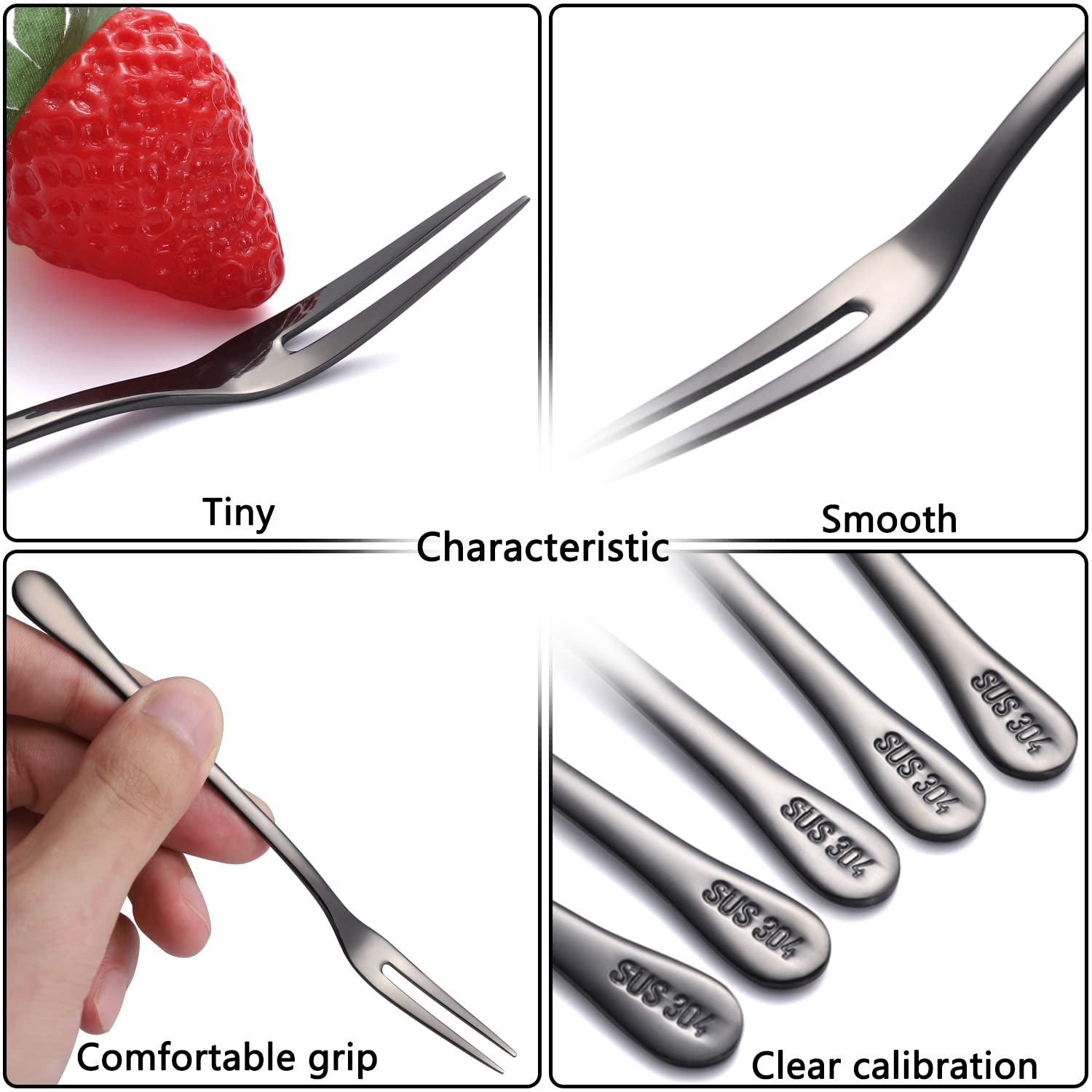 12-Piece Mini Stainless Steel Fruit Forks Set - Perfect for Desserts, Salads, Cheese & Appetizers - Elegant Tasting Flatware for Parties, Picnics & Home Entertaining