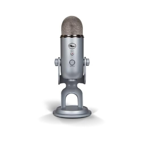 Blue Yeti USB Microphone Bundle with Knox Gear Headphones & Pop Filter - Professional Streaming, Podcasting & Gaming Setup (Silver) - Perfect for Home Studios, Twitch Streamers & Content Creators