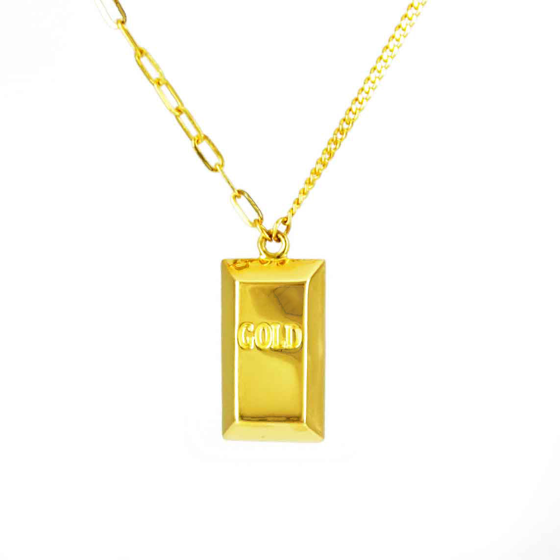 24K Gold Necklace for Women - Luxury Real Gold Pendant Jewelry Gift (Fortune Small Gold Brick) - Perfect for Birthday, Anniversary, Valentine's Day Gifts