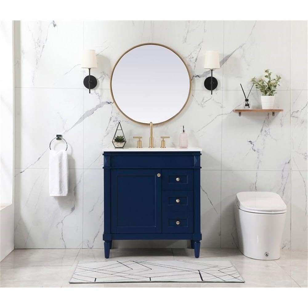 32 Inch Modern Bathroom Vanity with Sink - Elegant Blue Storage Cabinet for Bathroom Organization | Perfect for Small Spaces, Apartments & Home Decor