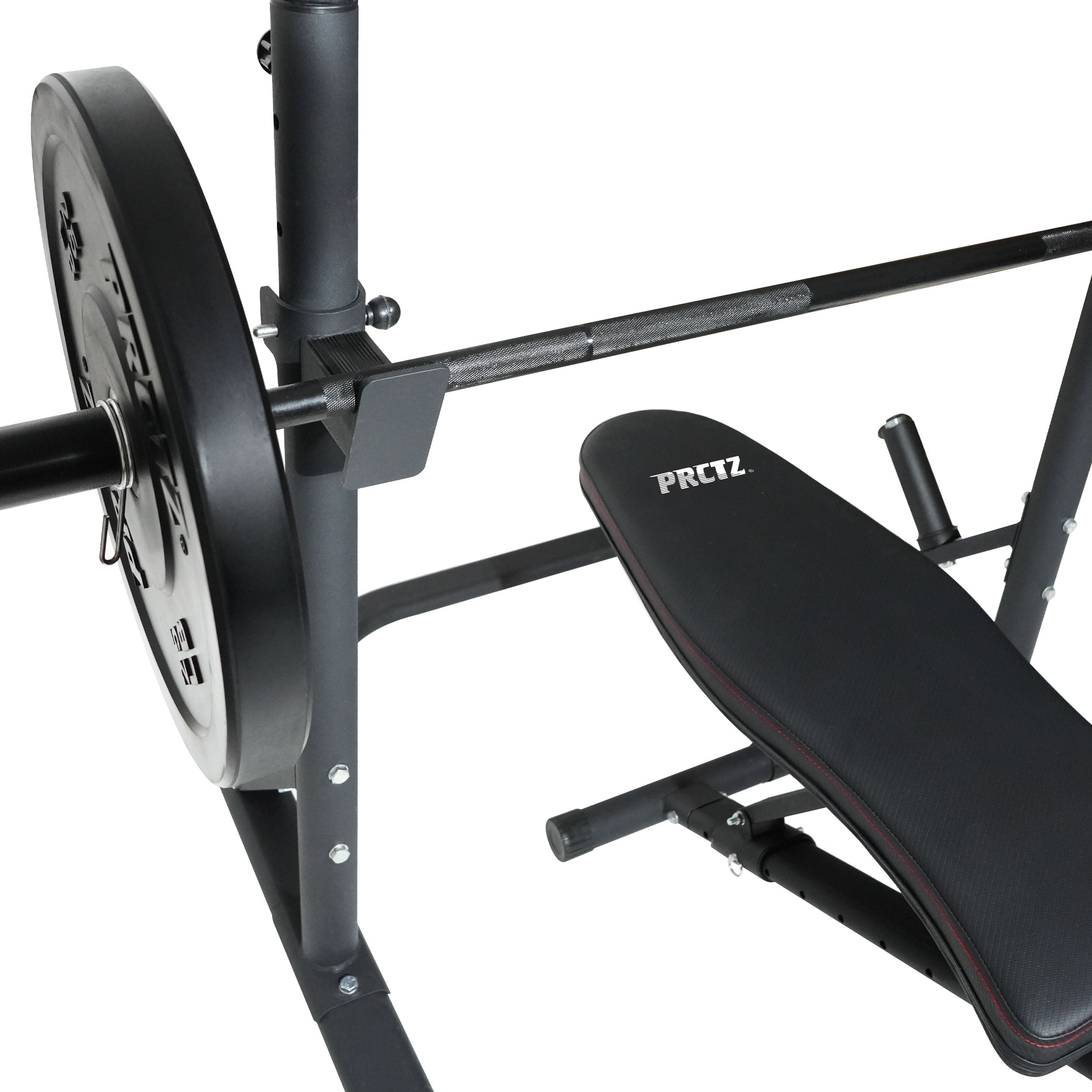 PRCTZ 2-in-1 Olympic Weight Bench with Squat Rack - Foldable Adjustable FID Workout Bench with Weight Storage - Perfect for Home Gym Strength Training & Bodybuilding Exercises