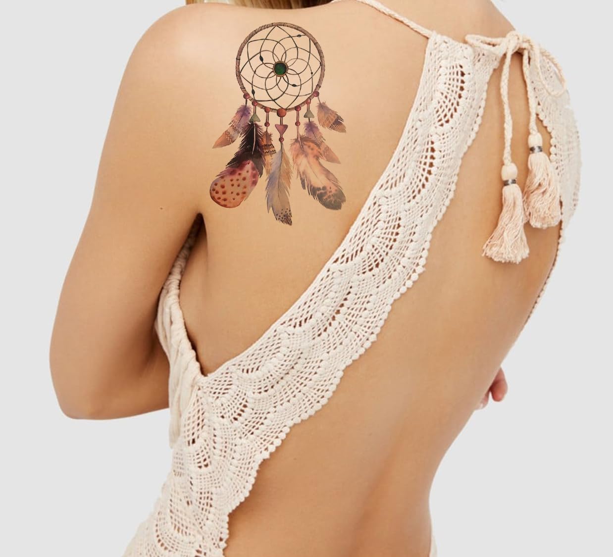 Waterproof Temporary Tattoo Stickers for Men & Women - 3D Realistic Flowers, Butterflies, Stars, Angels, Wolves & Armband Designs (21X15cm) | Perfect for Parties, Festivals, Cosplay & Body Art | HB-626
