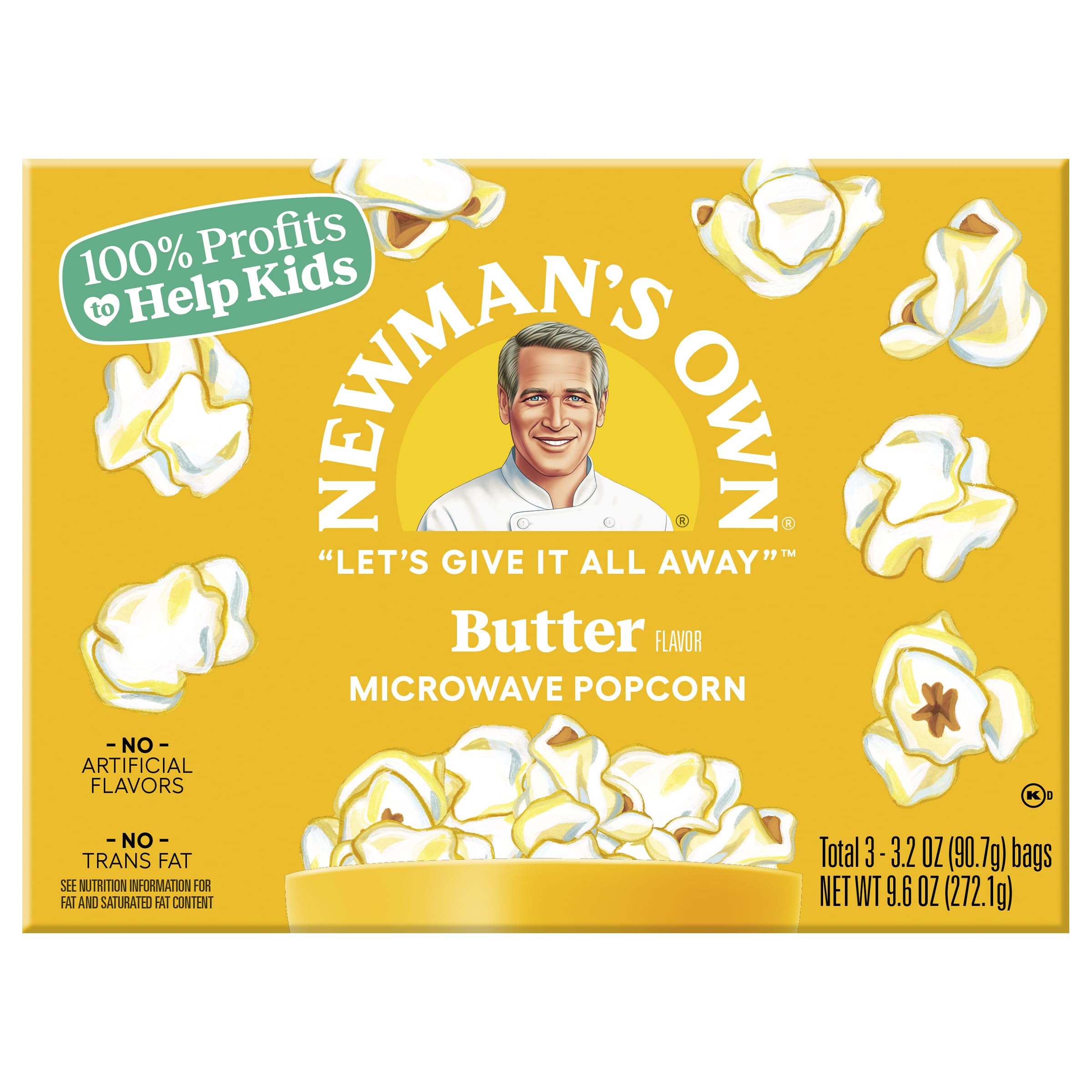 Newman's Own Butter Microwave Popcorn - 10.5 Oz (Pack of 12) | Movie Night Snacks, Office Break Treats & Family Fun Time Snacking