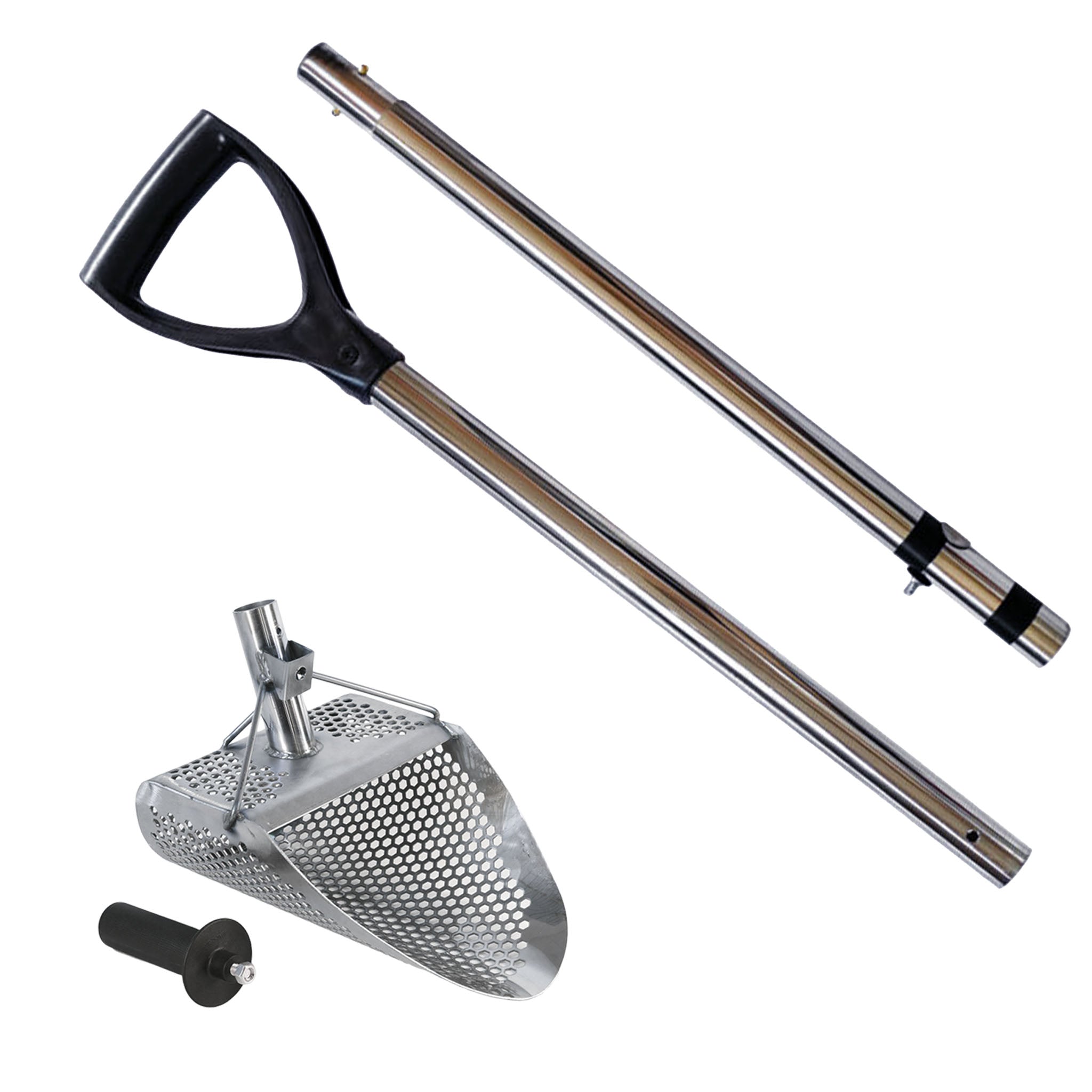 Dune Scoops Kraken 11 x 8 Inch Heavy Duty Stainless Steel Sand Scoop for Metal Detecting with 2 Mount Holes - Perfect for Beach Treasure Hunting and Gold Prospecting
