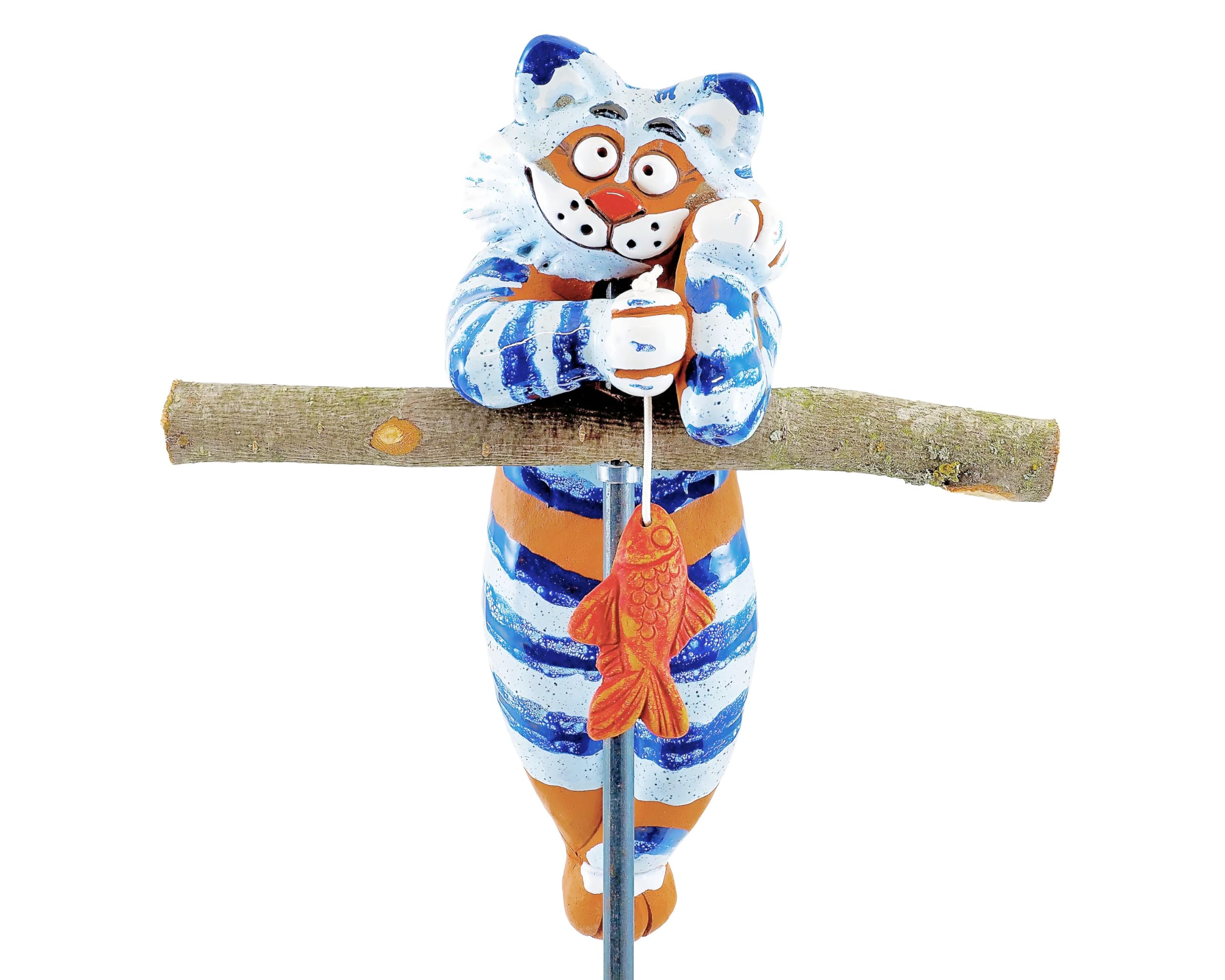 Handmade Frostproof Ceramic Cat Lawn Stake - Unique Outdoor Garden Statue Decor for Women & Men - Perfect Gift for Garden Lovers - Ideal for Yard, Patio, and Flower Bed Decoration