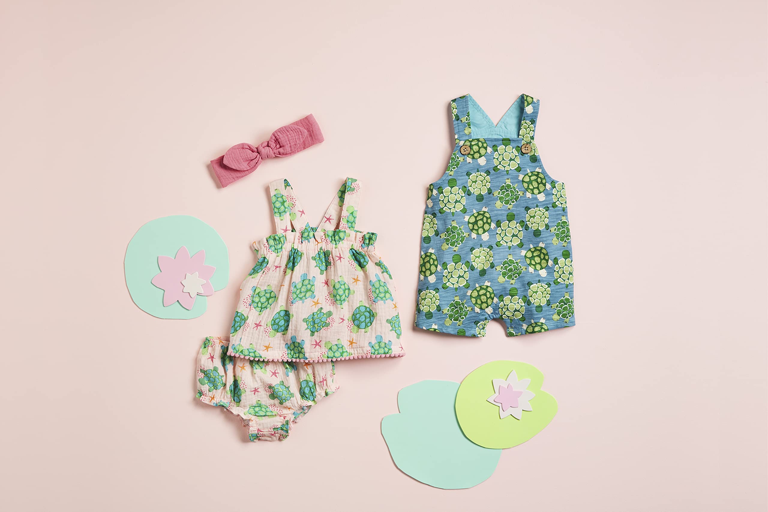 Mud Pie Baby Boy's Turtle Overalls - Adorable Green Turtle Print Romper for Newborns & Infants - Perfect for Playtime, Photo Shoots & Special Occasions