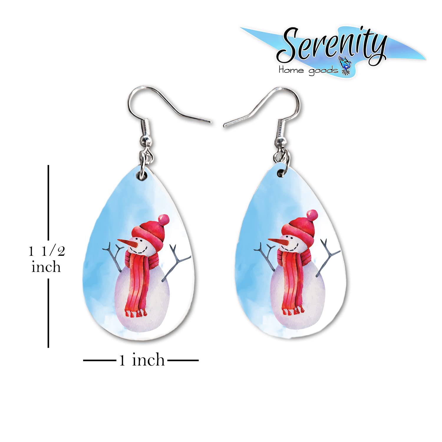 Cute Snowman Dangle Earrings Set - Lightweight Christmas Winter Jewelry for Women | Double-Sided Design | Perfect for Holiday Parties & Gift Giving
