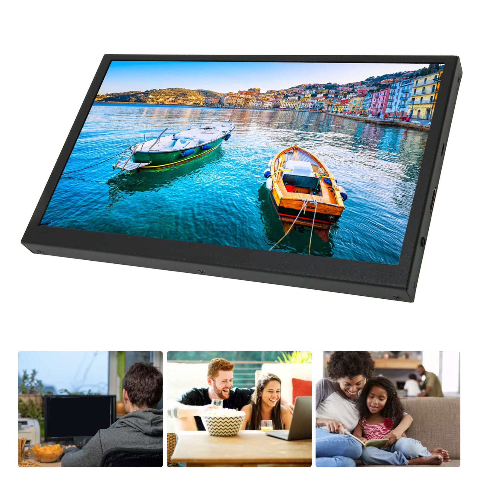 7-10 Inch Portable Touchscreen Monitor HD 1024x600 with Dual Built-in Speakers, Plug and Play for Raspberry Pi, Banana Pi, PC, Mac OS X, Laptop & TV - Perfect for DIY Projects, Gaming & Office Work