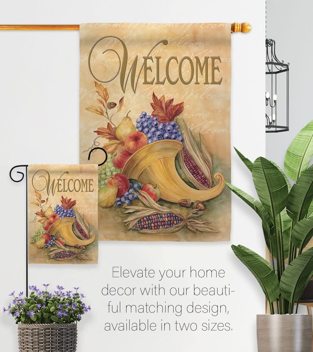 Autumn Cornucopia Garden Flag - Fall Harvest Decor for Outdoor & Home