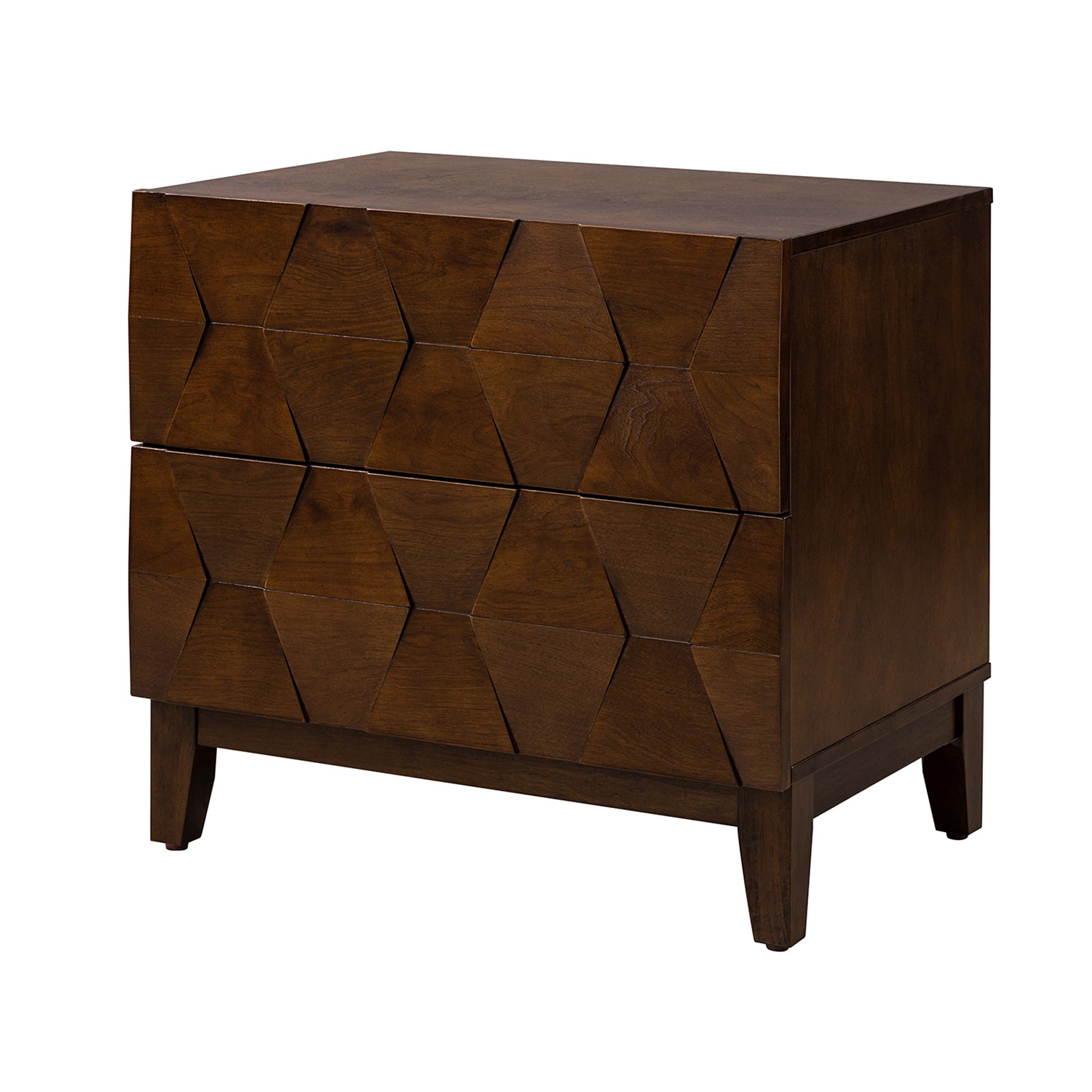 2-Drawer Nightstand with Built-in USB Outlets - Modern Bedside Table for Charging Devices, Perfect for Bedroom, Living Room, or Office