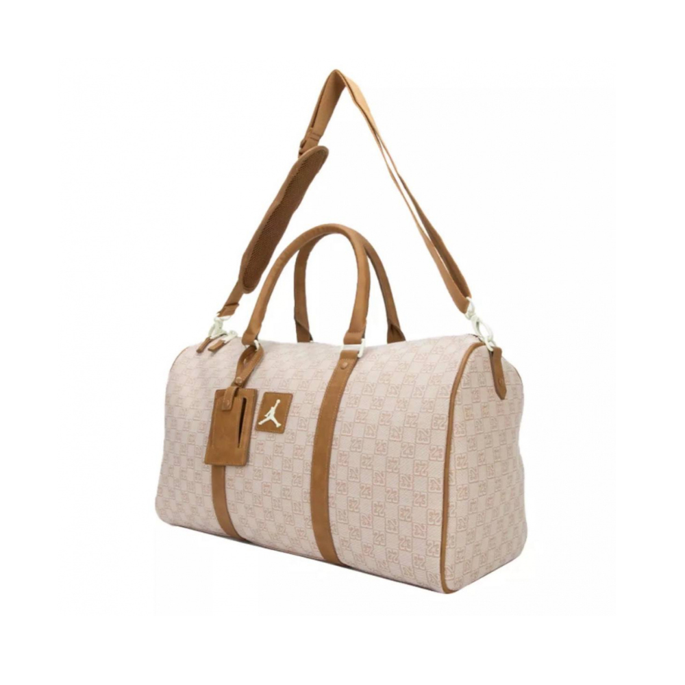 Men's Air Jordan Monogram Duffle Bag - Stylish Gym & Travel Duffel Bag for Sports & Weekend Getaways - Coconut Milk Color
