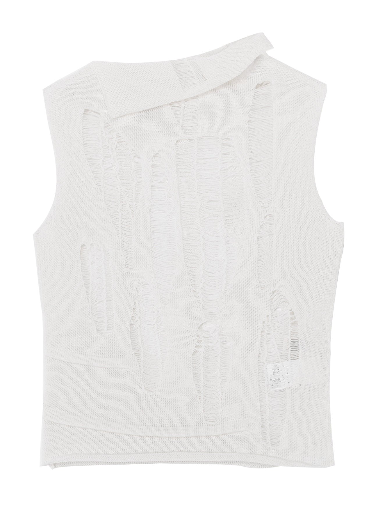 CRUSH PLAIN STITCH CRUSHED SLEEVELESS KNIT TOP - Women's Fashion Casual Summer T-Shirt for Beach, Party & Everyday Wear