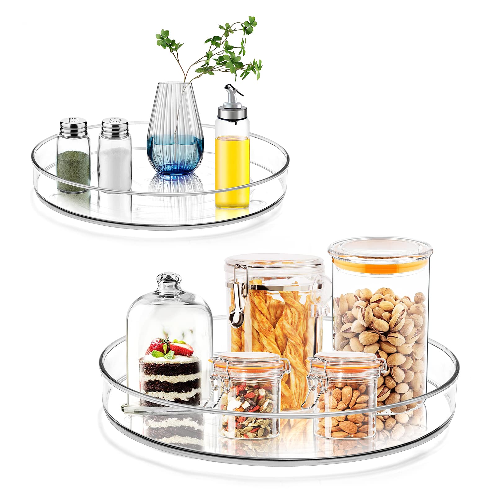2 Pack Clear Lazy Susan Turntable Organizer - 10