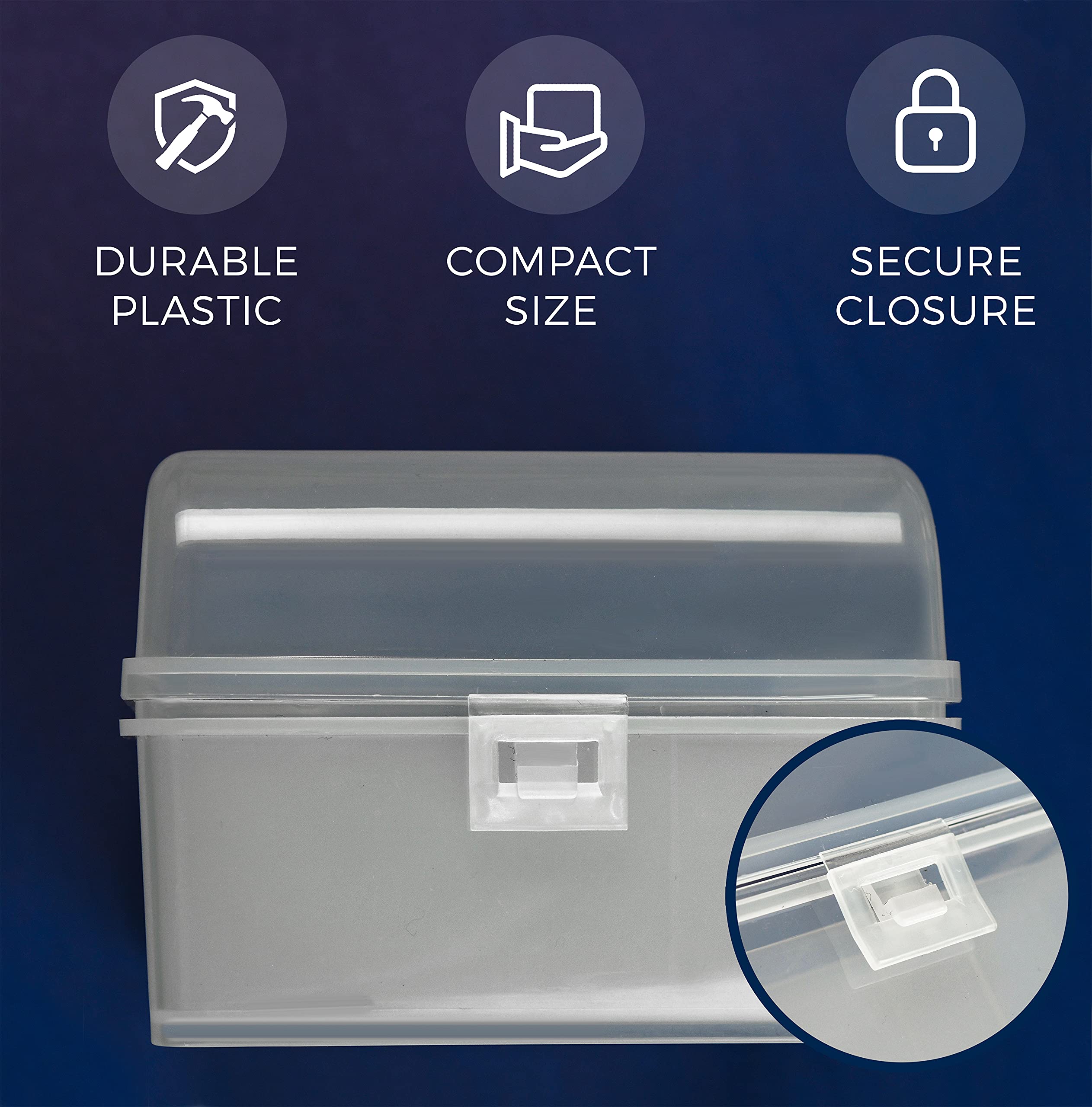 GlossyEnd 2-Pack 37-Slot Multi Battery Storage Box - Organizer Case for AA, AAA, C, D & 9V Batteries - Clear Plastic Battery Holder for Home, Office & Travel Use