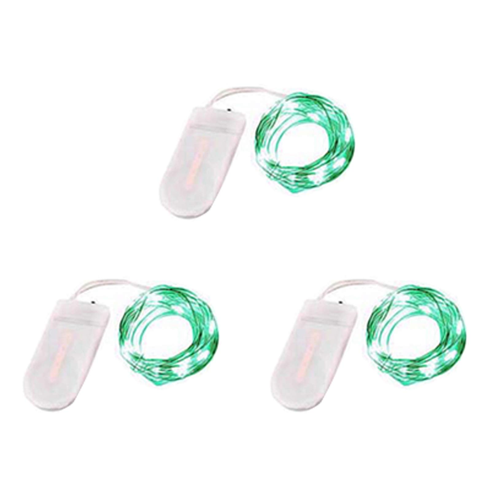 3 Pack Battery Operated Fairy Lights - 6.6ft 20 LED Mini String Lights with Silver Wire for Wedding, Party, Festival, Halloween & Christmas Decor (Green) | Perfect for Bedroom, Garden, DIY Crafts and Holiday Displays