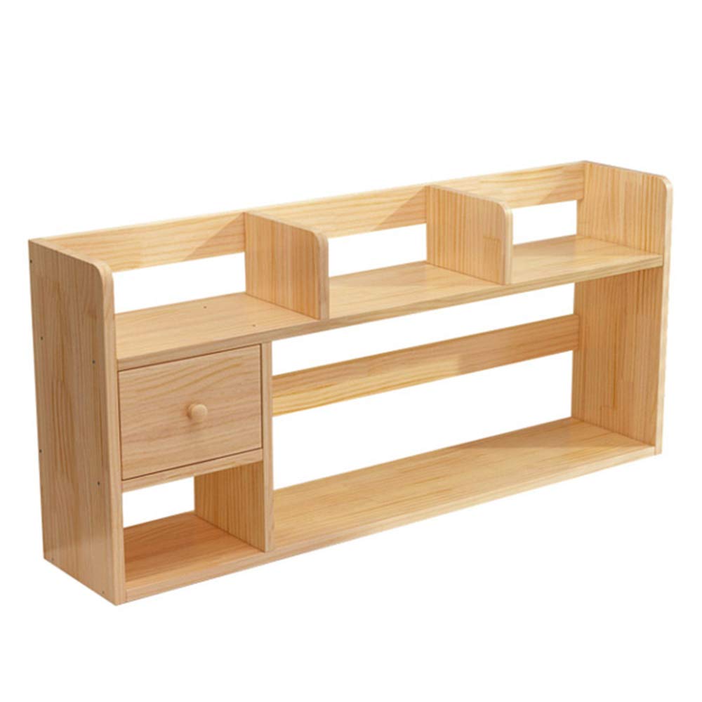 LIULIFE Wooden Desk Organizer with Drawer - Compact Bookshelf for Home Office, Study & Workspace - Perfect for Storing Books, Files & Office Supplies on Desktop or Shelf