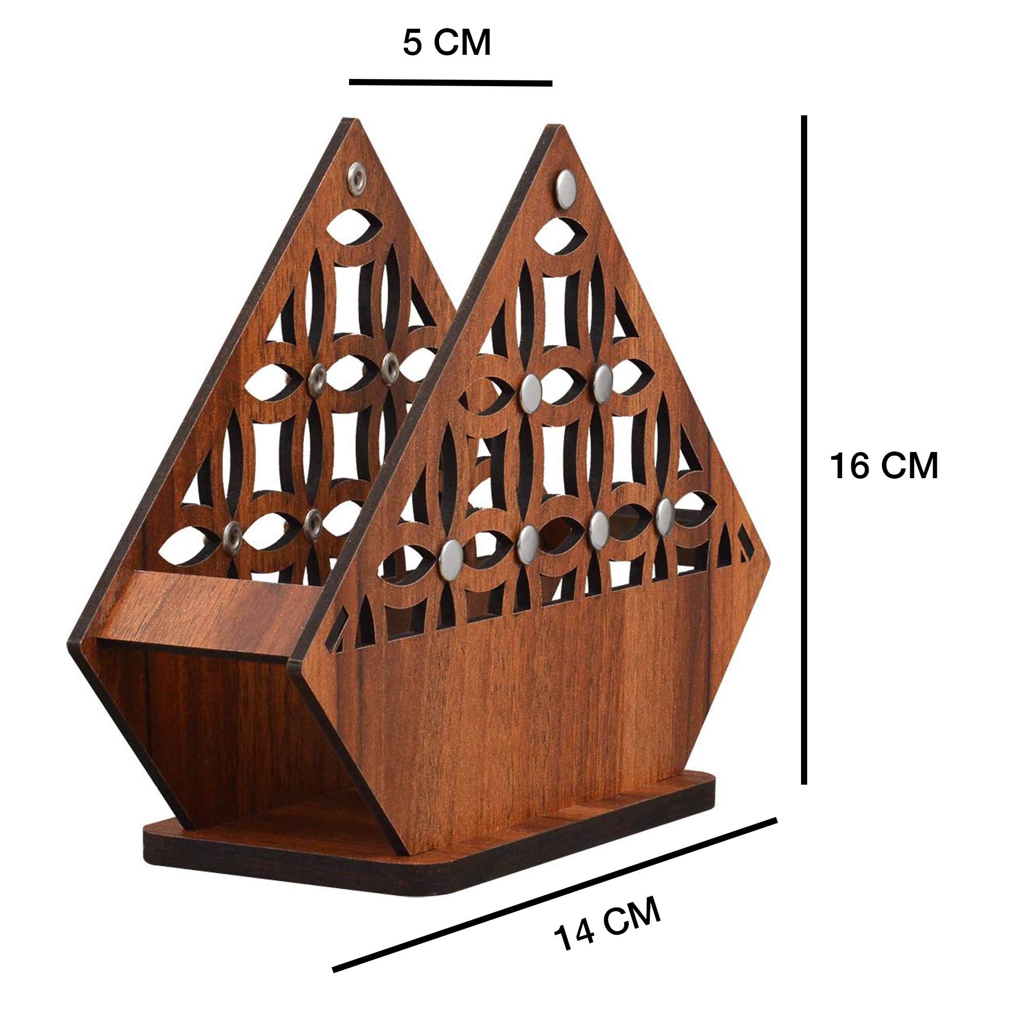 Modern Wooden Tissue Paper Holder with Steel Rivets - Stylish Home & Kitchen Decor for Dining Table, Restaurant, Cafe | Includes Tissue Paper Pack (Perfect for Living Room, Office, Bathroom)