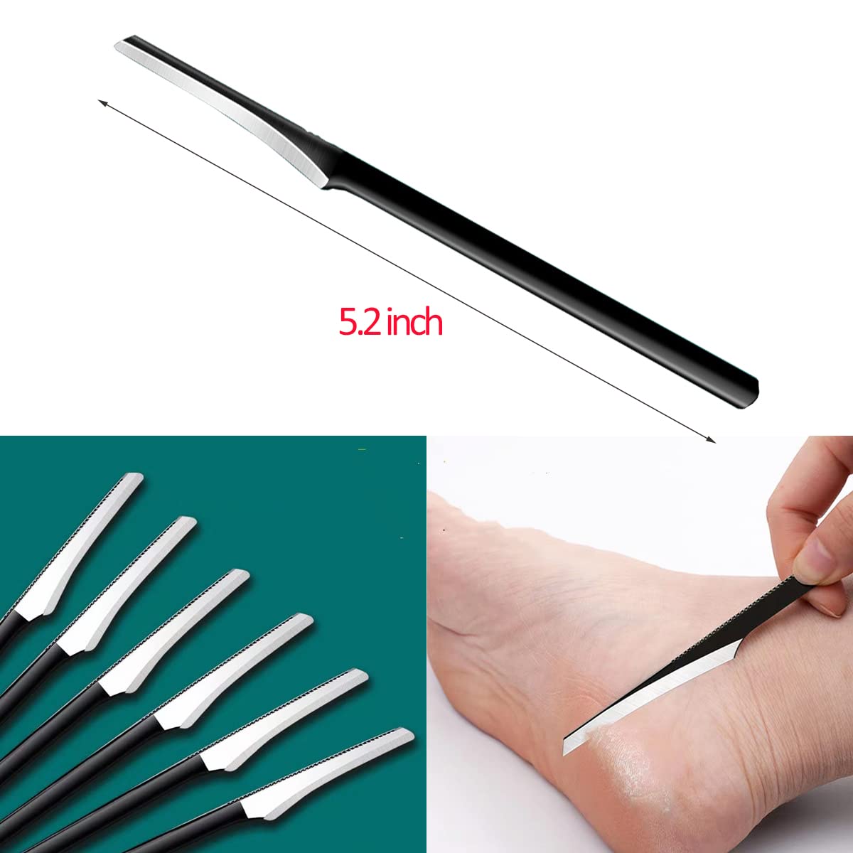 Professional Stainless Steel Pedicure Knife Set - 3Pcs Dead Skin Scraper & Callus Remover Tools for Men & Women | At-Home Foot Care & Salon Pedicure Essentials