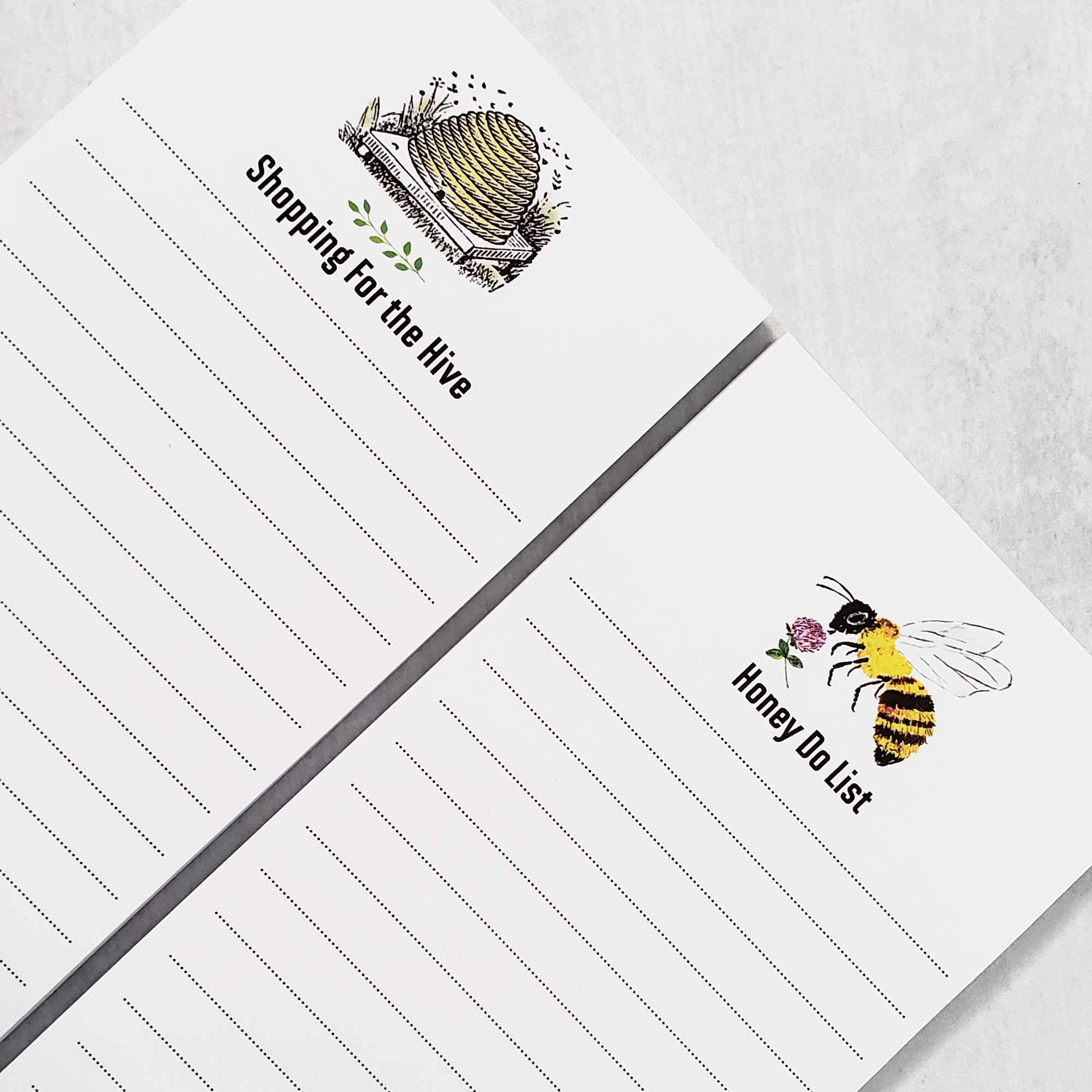 Honey Bees Refrigerator Notepads - 2-Pack Magnetic To-Do List & Grocery List Memo Pads for Kitchen, Office & Home Organization