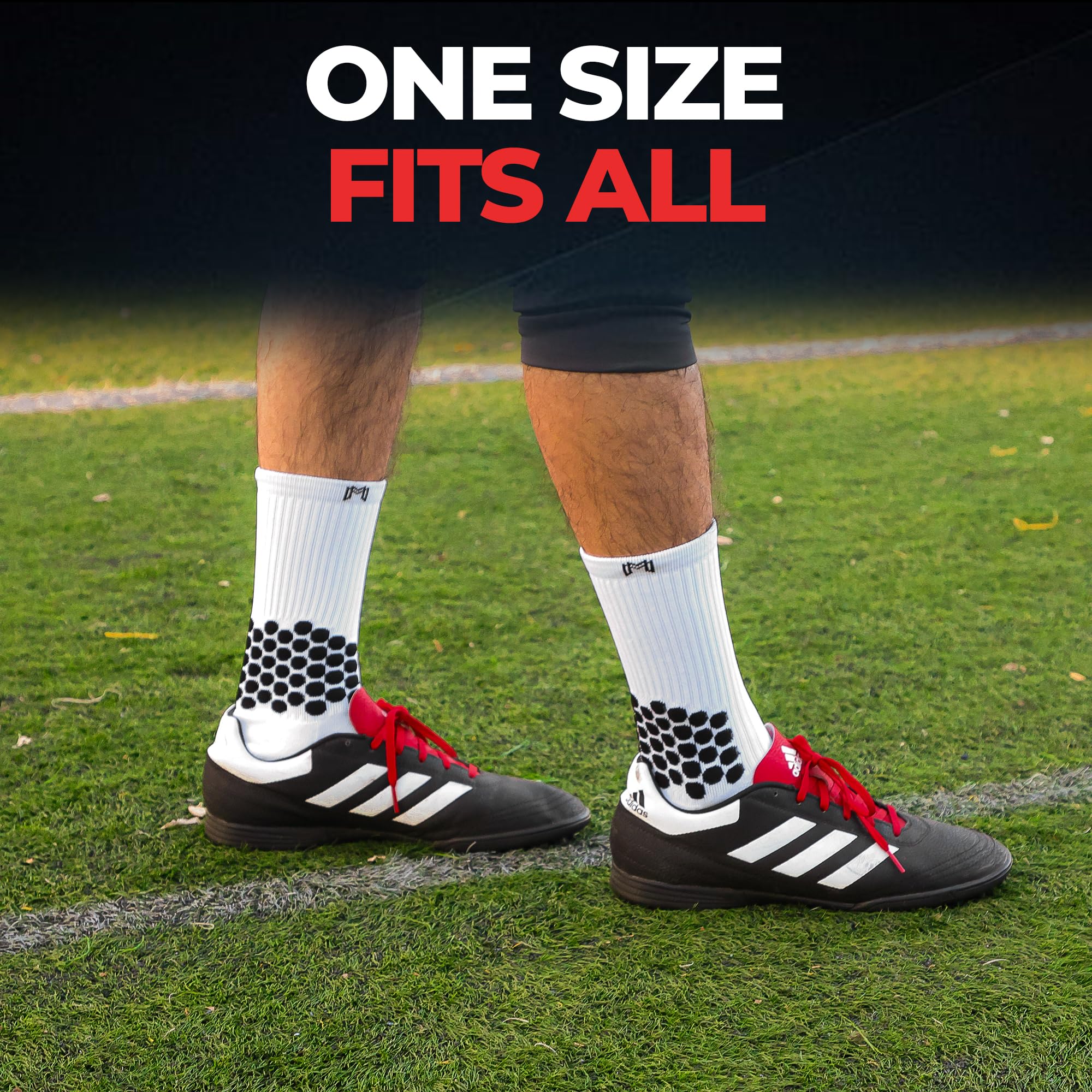 Soccer Grip Socks - Cushioned Ankle Protection, NonSlip Athletic Socks with Grip Pads for Men, Women & Youth - Perfect for Training, Matches & Outdoor Sports